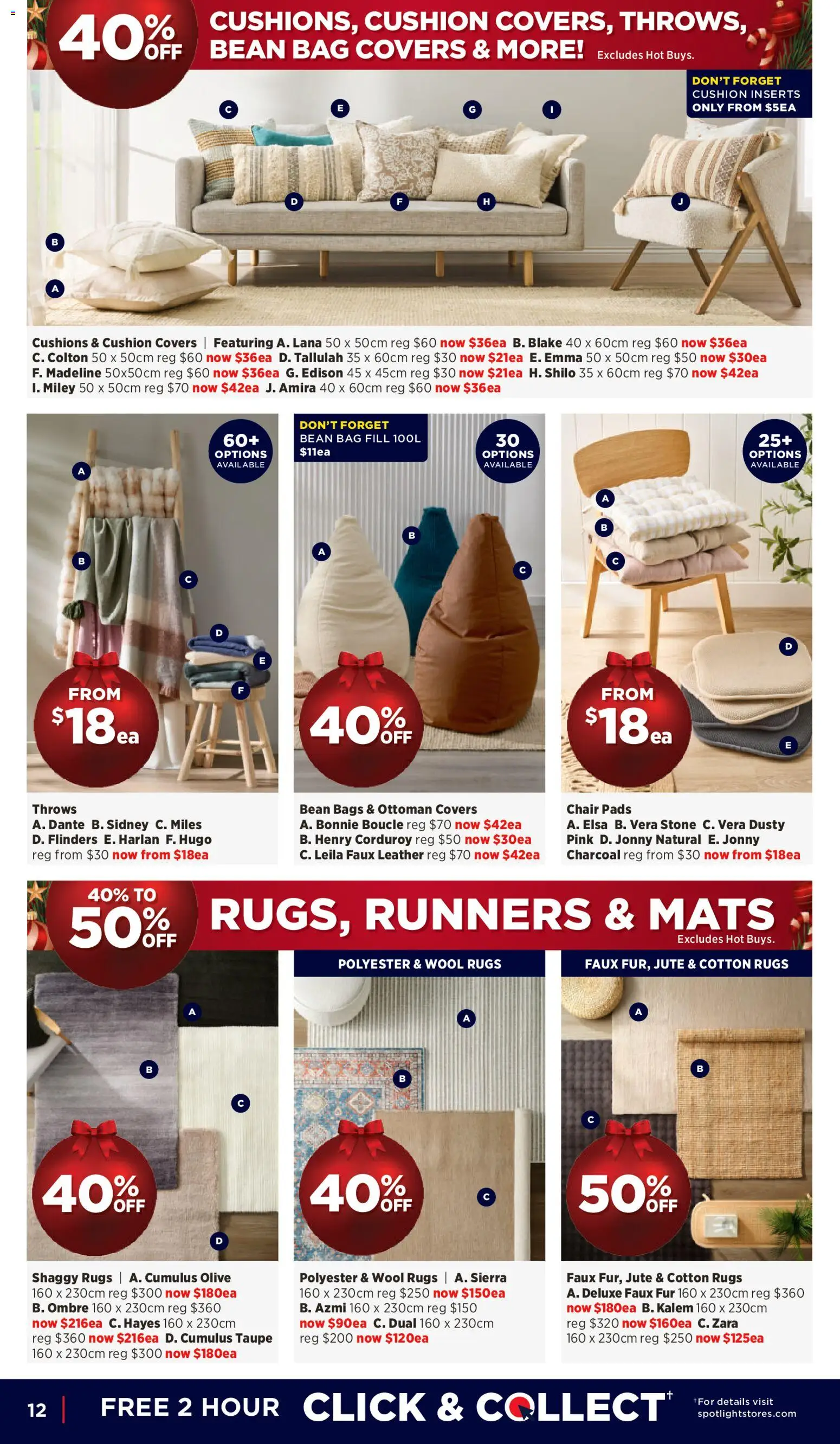 Spotlight catalogue - valid from 03.12.2025 | Page: 12 | Products: Cushion, Fur, Ottoman, Rugs