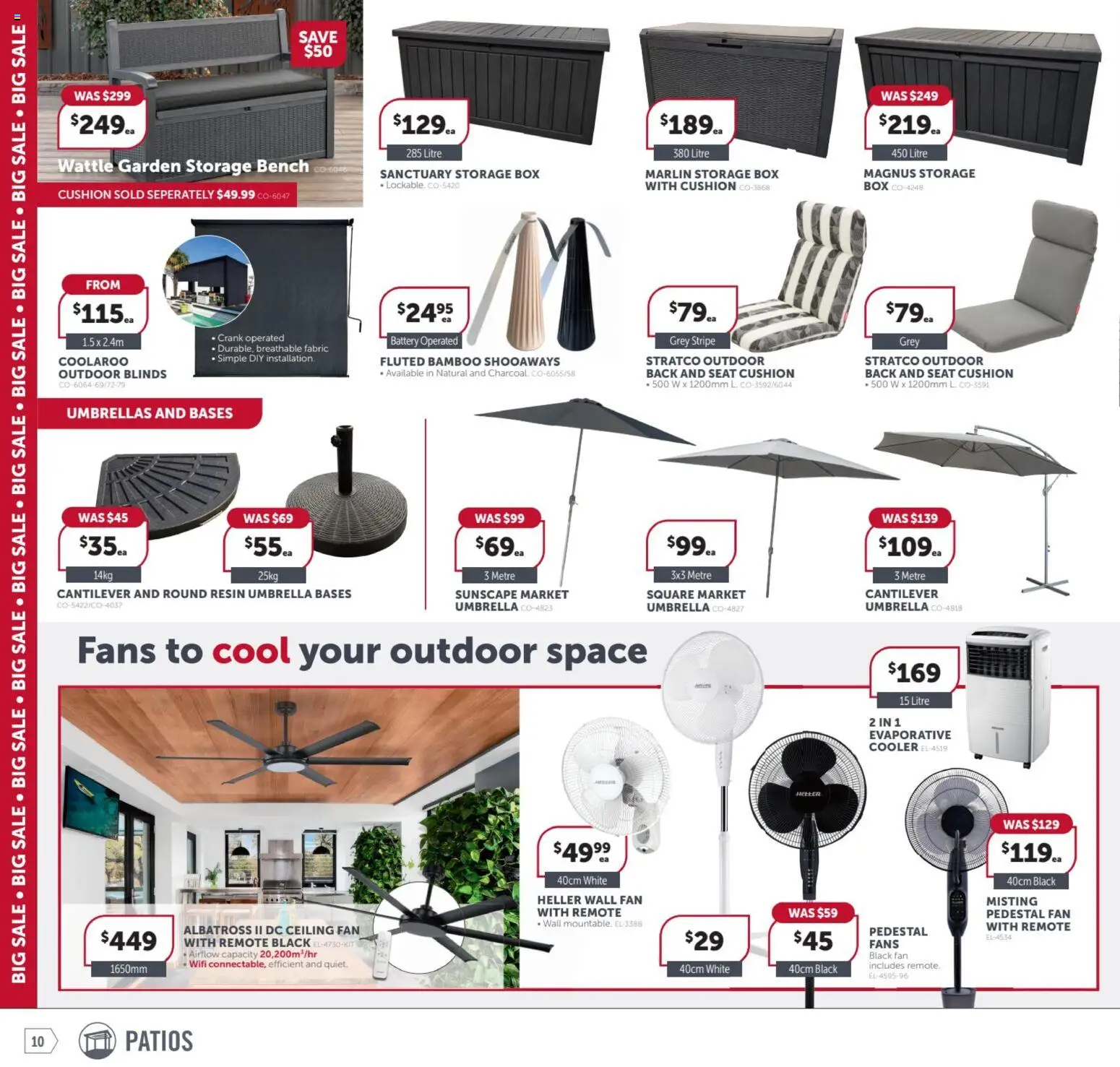 Stratco catalogue - valid from 06.03.2026 | Page: 10 | Products: Cushion, Blinds, Box, Fan