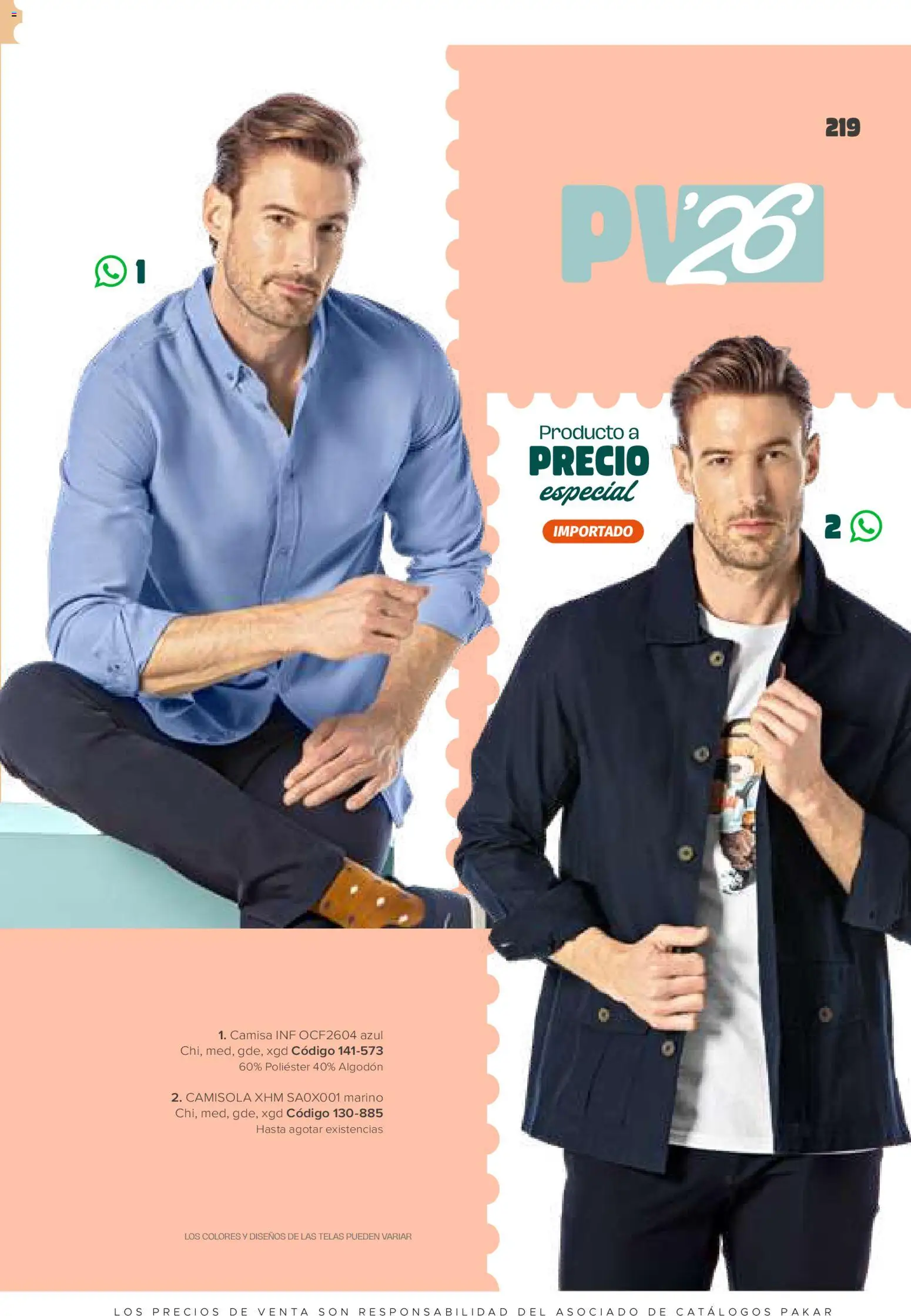 Nuevas ofertas de SC Pakar válidas en toda la República Mexicana desde el 30.01.2026. ¡Encuentra las mejores ofertas en SC Pakar catálogo Ropa! | Página: 219 | Productos: Camisa, Algodón