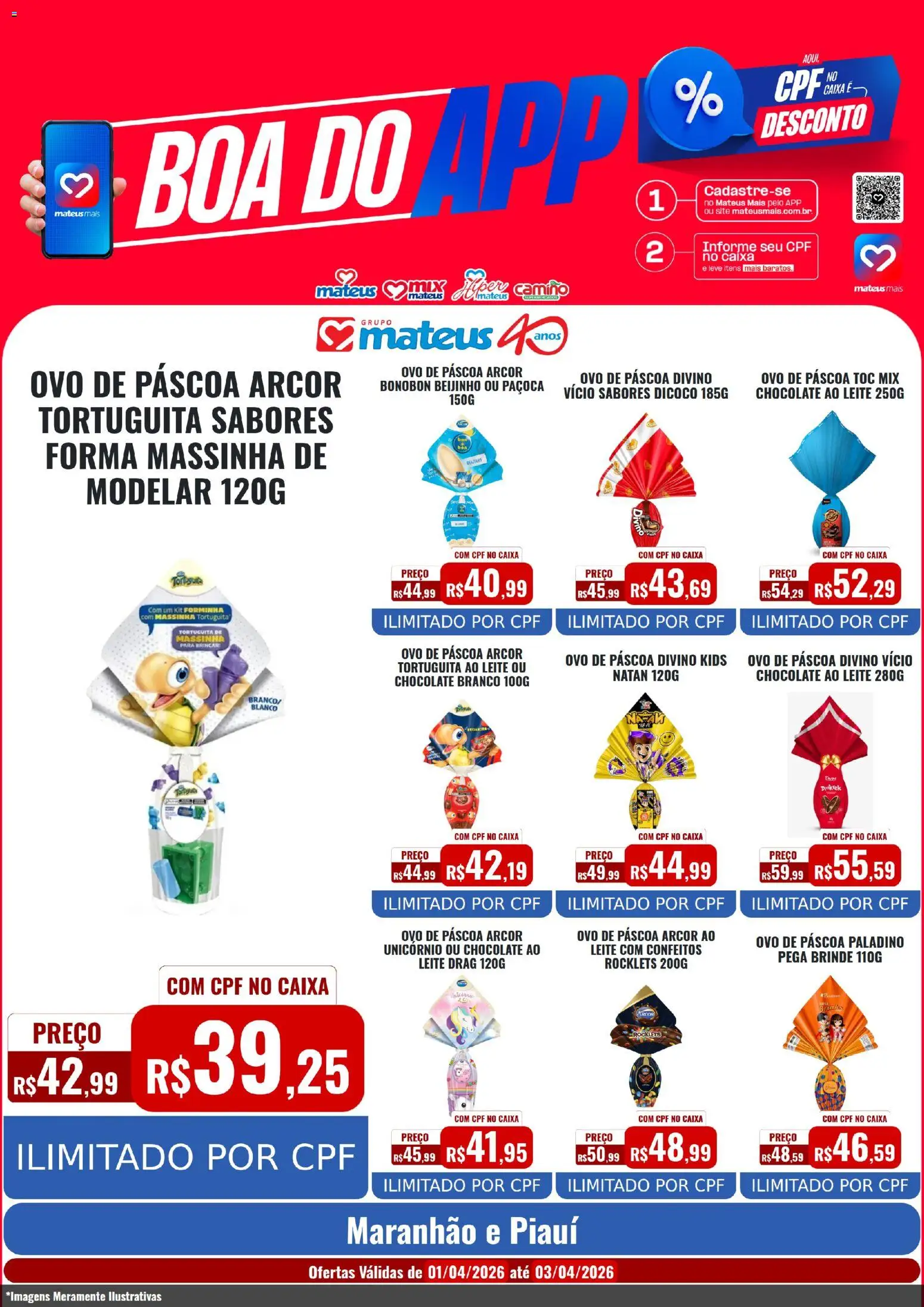 Mateus Folheto - válido de 01.04.2026 | Página: 2 | Produtos: Ovo de páscoa, Leite, Chocolate, Paçoca