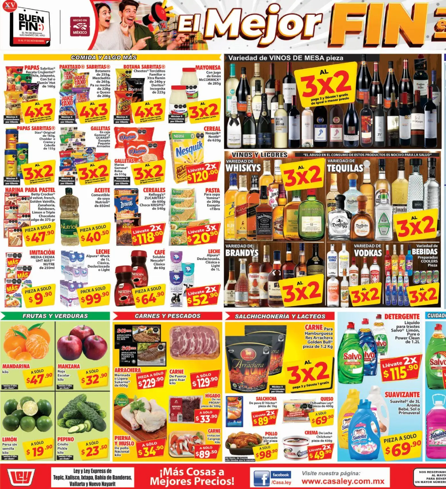 Nuevas ofertas de Casa Ley válidas en toda la República Mexicana desde el 13.11.2025. ¡Encuentra las mejores ofertas en Casa Ley folleto Tepic! | Página: 3 | Productos: Pollo, Detergente, Crema, Bolsa