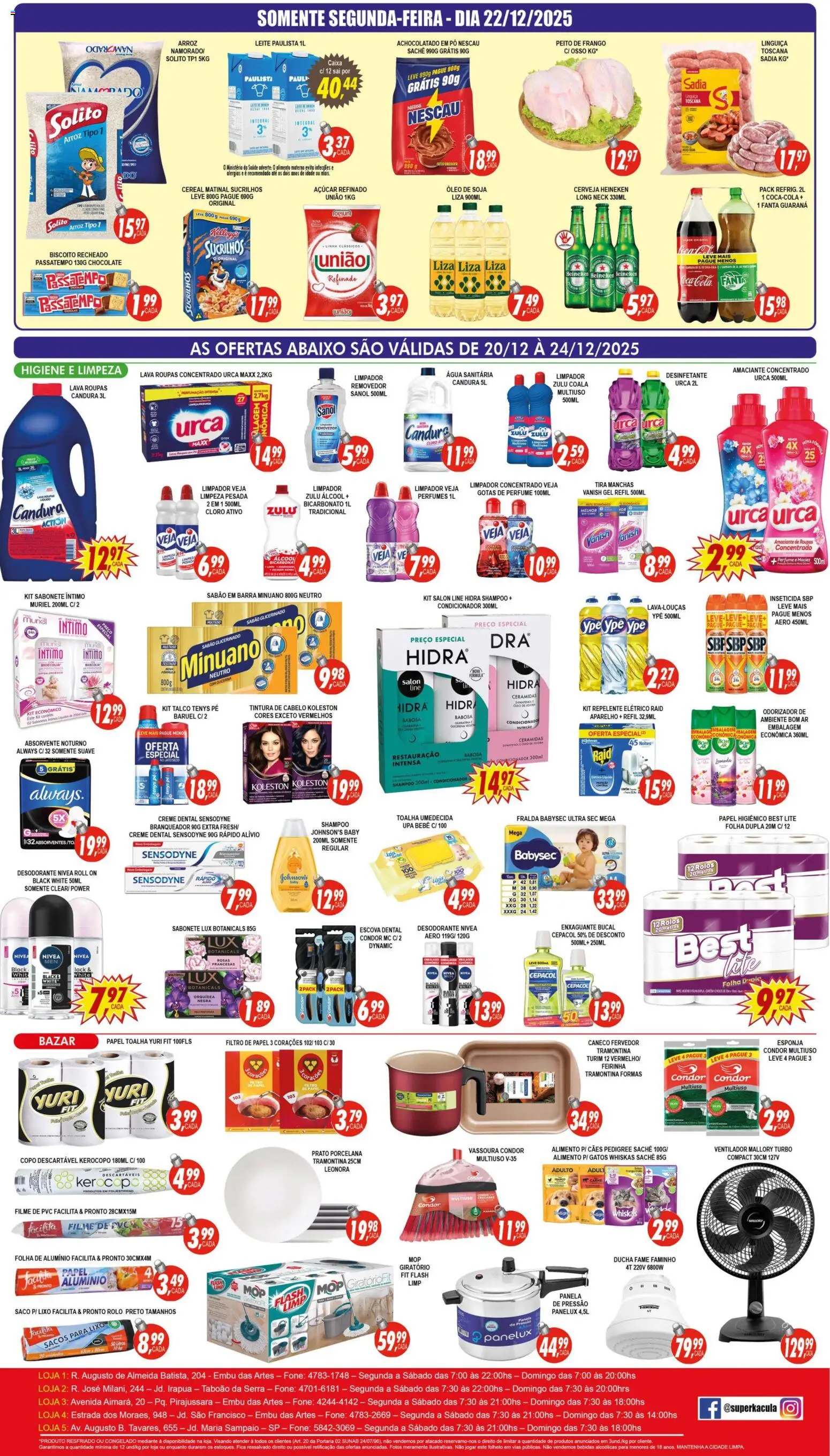 Kaçula Folheto - válido de 20.12.2025 | Página: 4 | Produtos: Talco, Achocolatado, Absorvente, Peito de frango