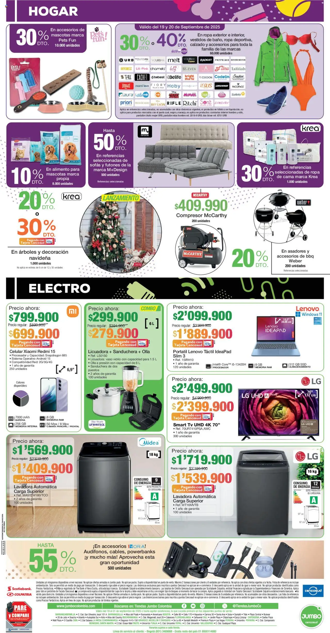 Jumbo revista - valida desde el 19.09.2025 | Página: 8 | Productos: Sobre, Licuadora, Olla, Ropa