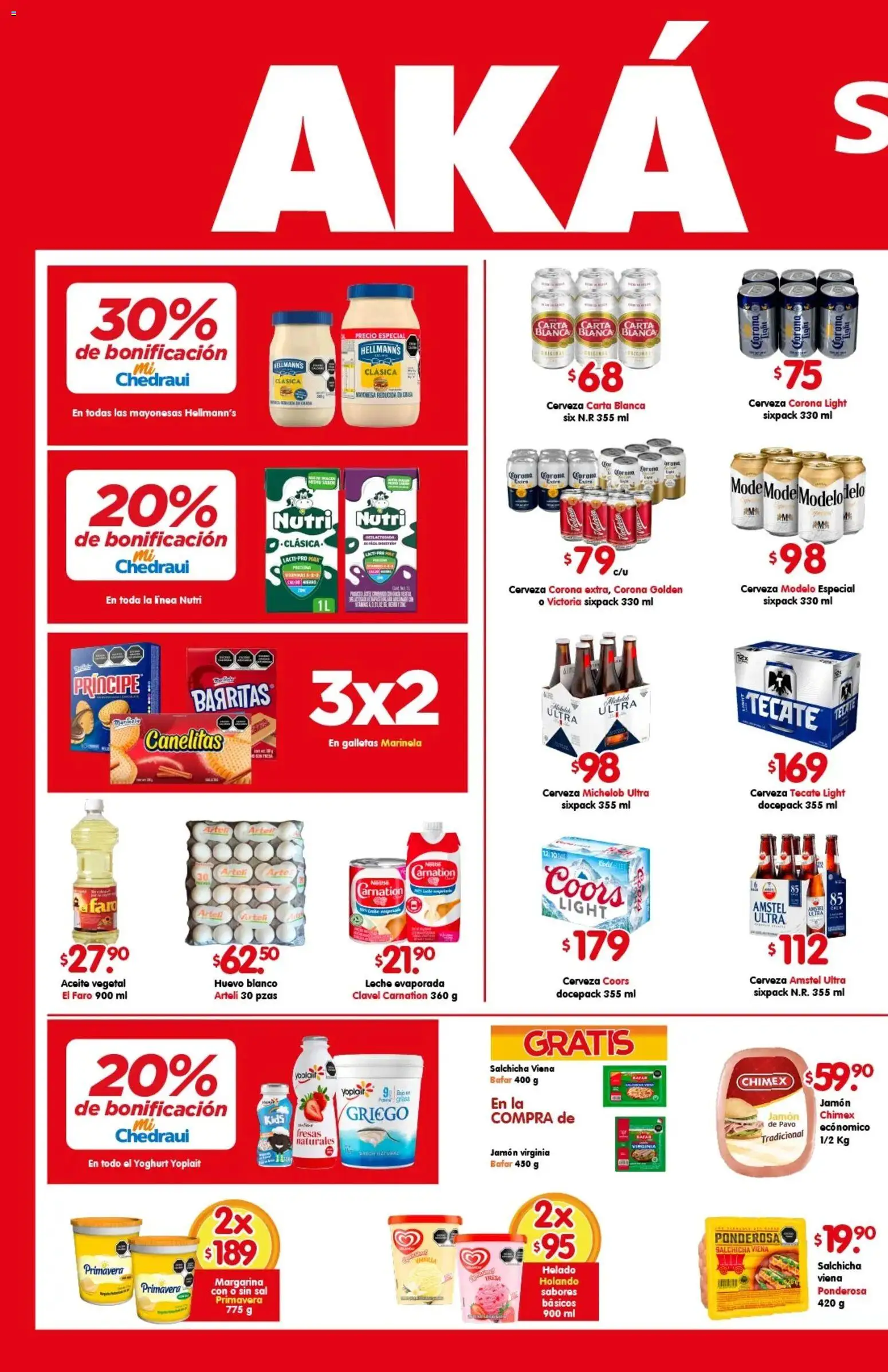 Nuevas ofertas de Arteli válidas en toda la República Mexicana desde el 13.03.2026. ¡Encuentra las mejores ofertas en Arteli folleto Aká Superbodegas ! | Página: 1 | Productos: Huevo, Leche, Jamón, Fresas