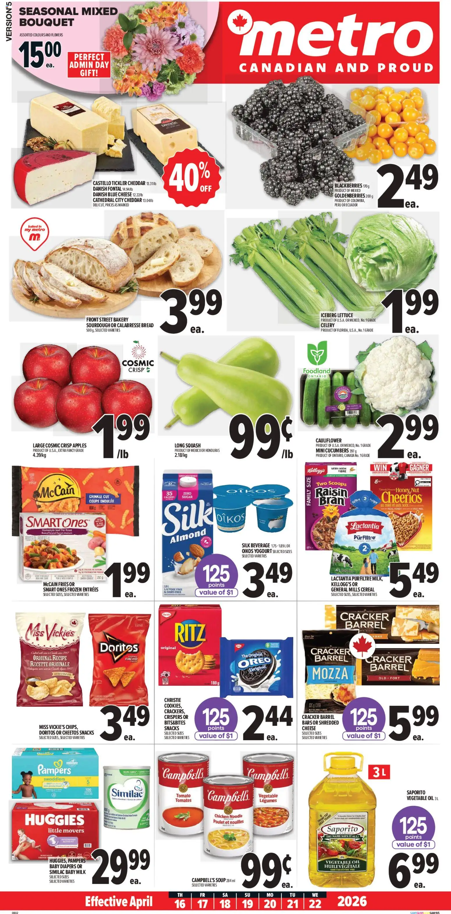 Metro flyer valid from 16.04.2026 | Page: 2 | Products: Beef, Cucumbers, Bakery, Bread