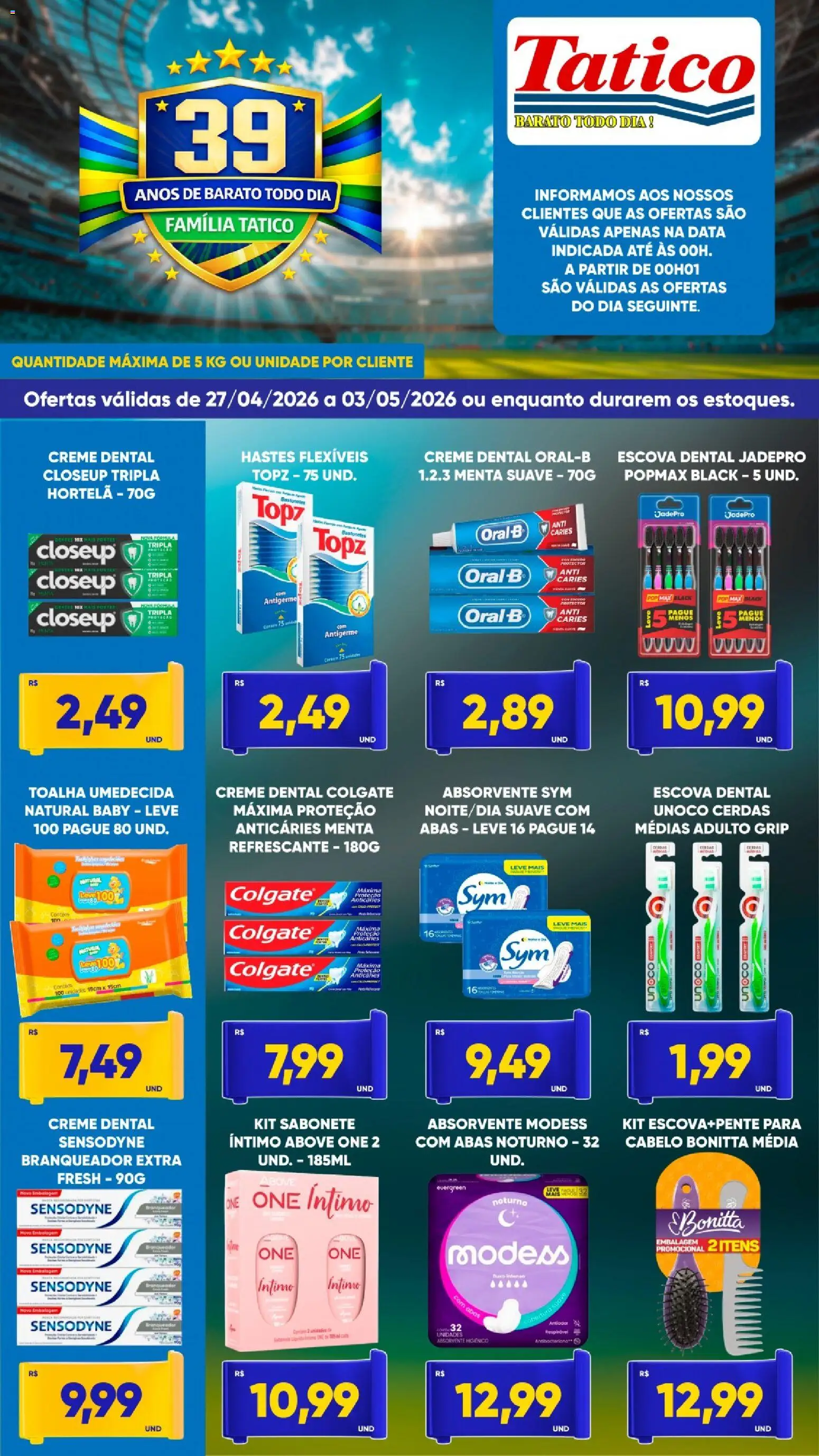 Tatico Folheto - válido de 27.04.2026 | Página: 6 | Produtos: Hortelã, Escova, Absorvente, Toalha umedecida