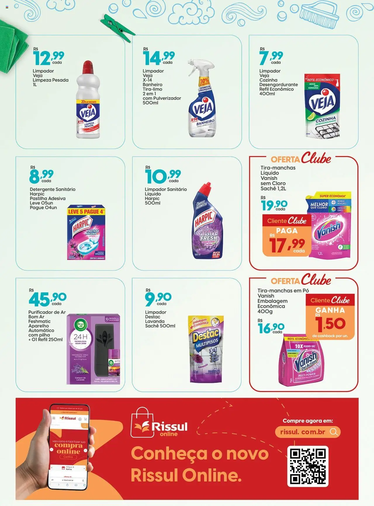 Rissul Folheto - válido de 19.08.2025 | Página: 2 | Produtos: Purificador de ar, Cloro, Desengordurante, Detergente