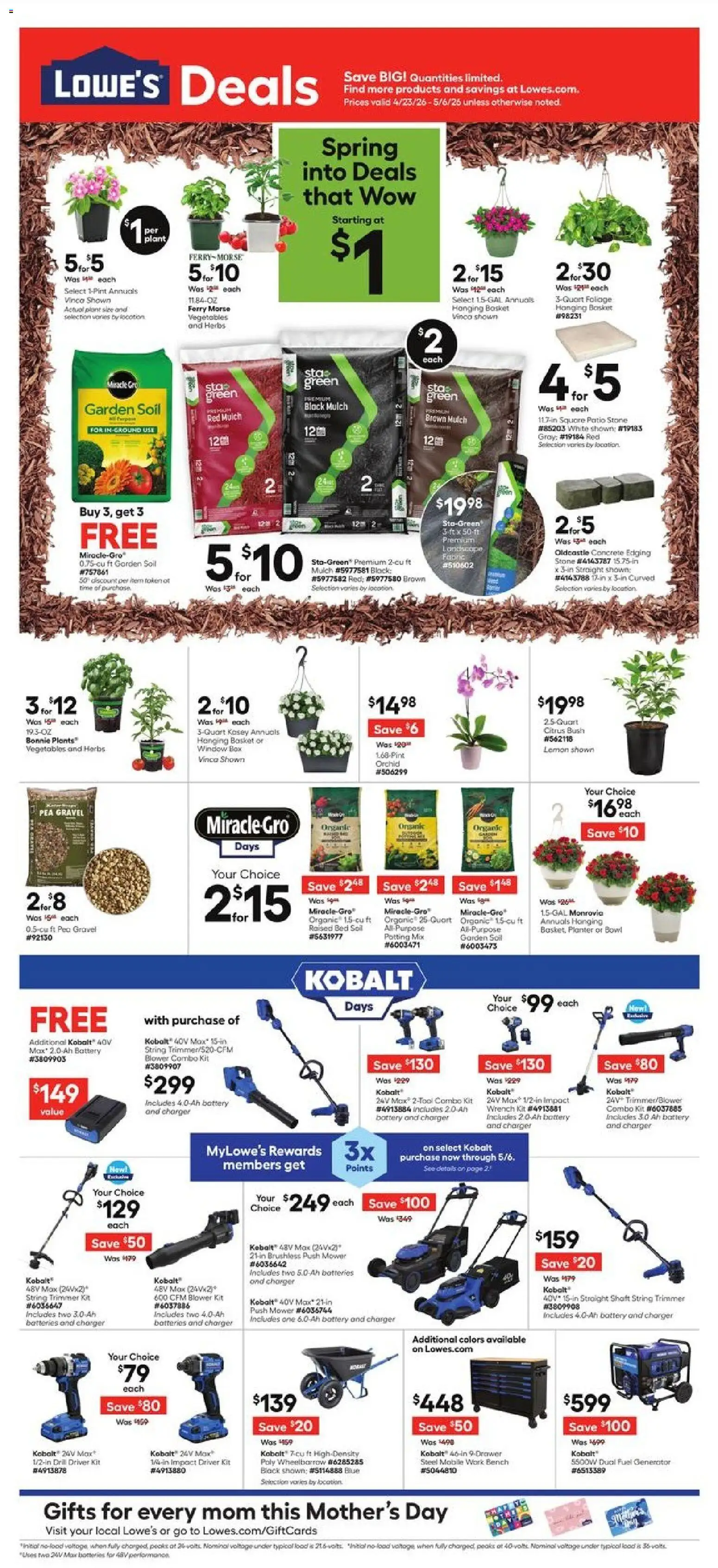 Lowe's Weekly Ad - valid from 23.04.2026 | Page: 1 | Products: Box, Lemon, Pea, Charger