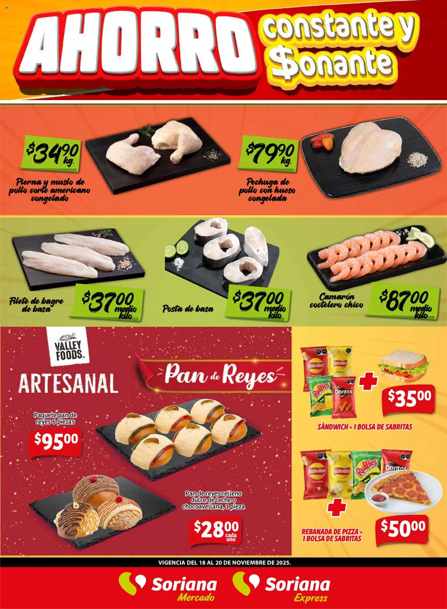 Nuevas ofertas de Soriana válidas en toda la República Mexicana desde el 18.11.2025. ¡Encuentra las mejores ofertas en Soriana - Frescos del Mandado Mercado: Coah, Chih y Dur! | Página: 2 | Productos: Pollo, Dulce de leche, Leche, Pizza