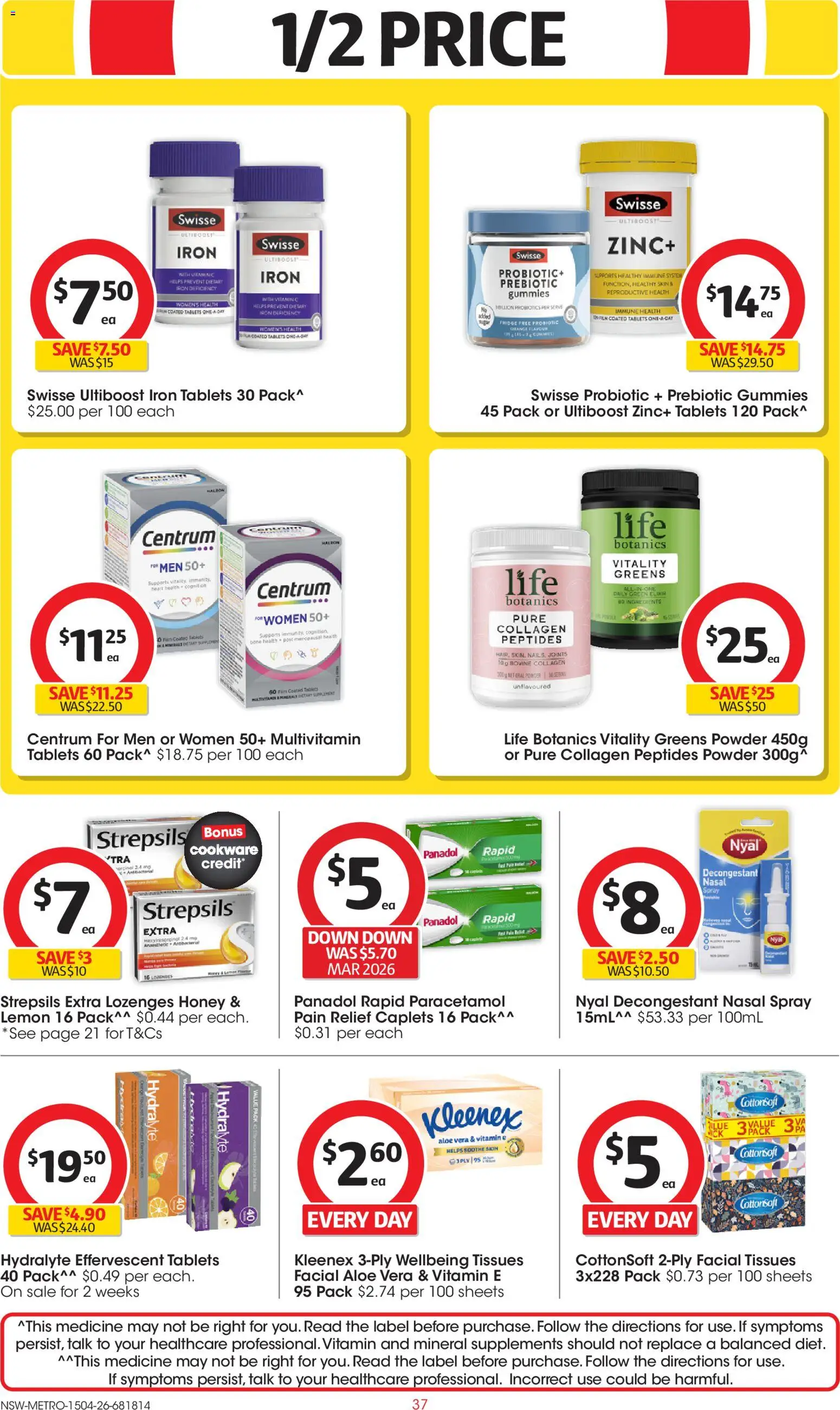 Coles catalogue - valid from 15.04.2026 | Page: 37 | Products: Powder, Greens, Tablets, Zinc
