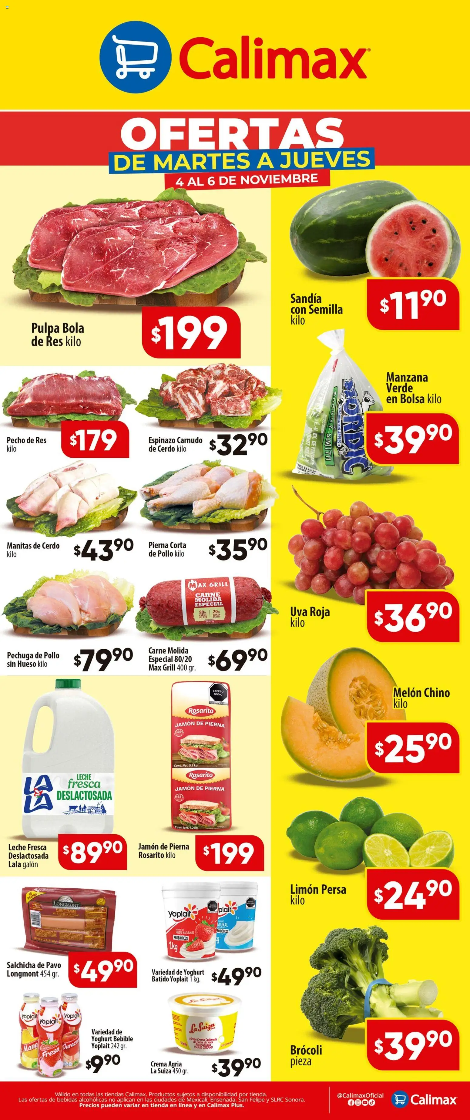 Nuevas ofertas de Calimax válidas en toda la República Mexicana desde el 04.11.2025. ¡Encuentra las mejores ofertas en Calimax folleto! | Página: 1 | Productos: Manzana, Limón, Res, Fresas