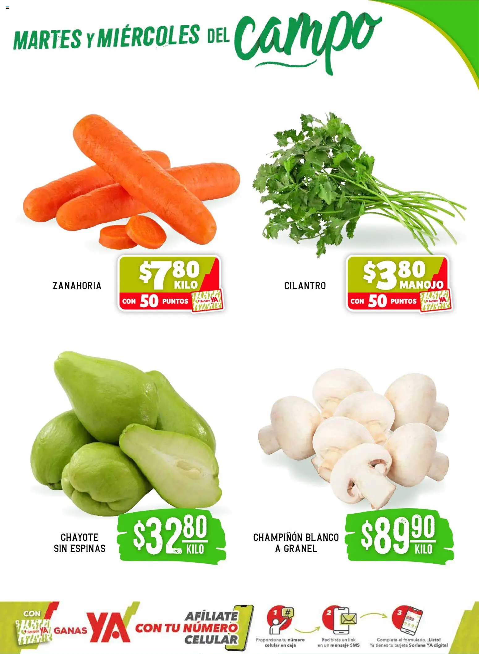 Nuevas ofertas de Soriana válidas en toda la República Mexicana desde el 21.04.2026. ¡Encuentra las mejores ofertas en Soriana Martes y Miércoles del Campo Súper: Ver, Tab, Chis, Camp, Yuc y Q. Roo! | Página: 3 | Productos: Caja, Zanahoria