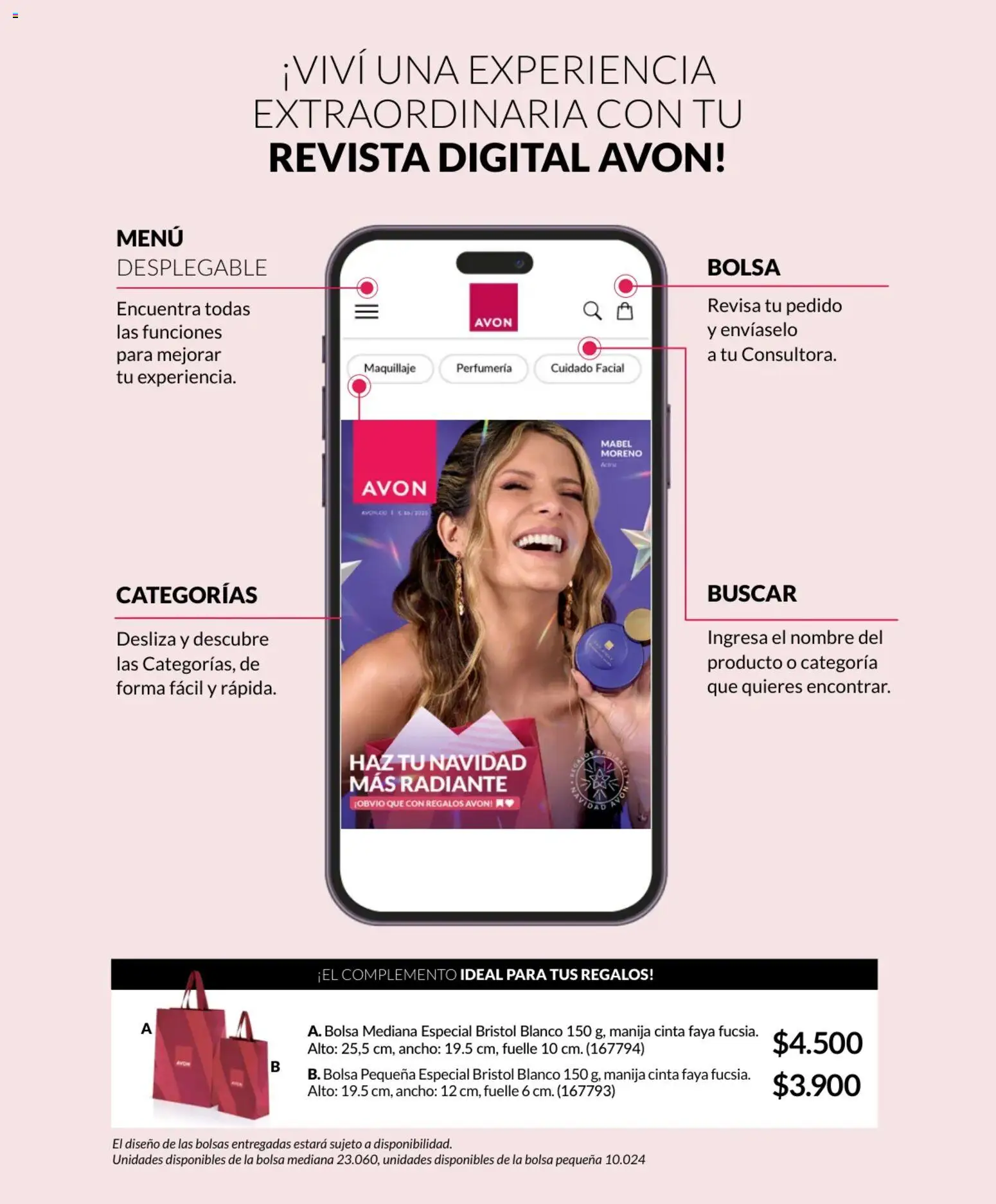 Avon revista - valida desde el 17.11.2025 | Página: 2 | Productos: Magdalena, Bolsa, Maquillaje, Cinta