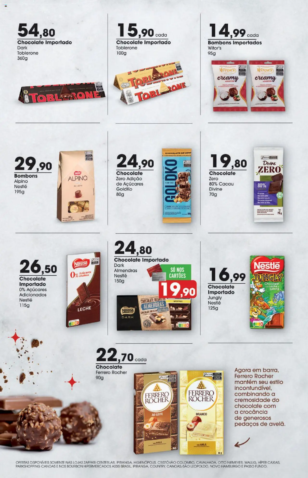 Zaffari Folheto - válido de 17.07.2025 | Página: 4 | Produtos: Leite, Chocolate, Ferrero Rocher, Avelã