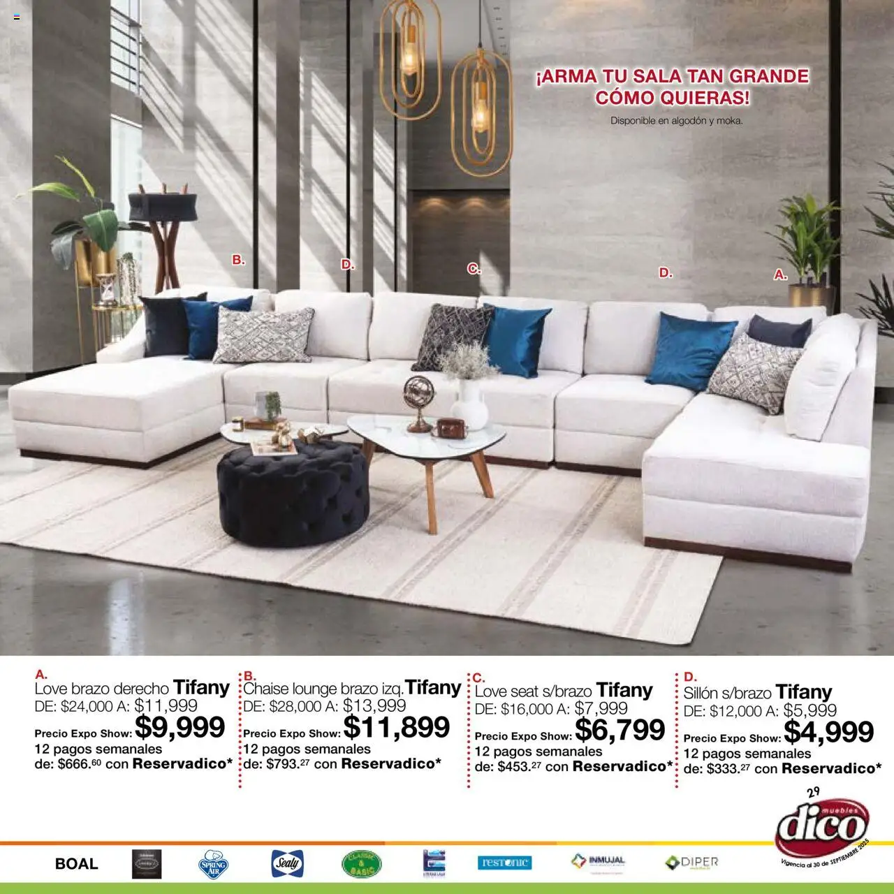 Nuevas ofertas de Muebles Dico válidas en toda la República Mexicana desde el 01.09.2025. ¡Encuentra las mejores ofertas en Muebles Dico - Catálogo Expo Show Puebla Septiembre! | Página: 29 | Productos: Sillón, Algodón