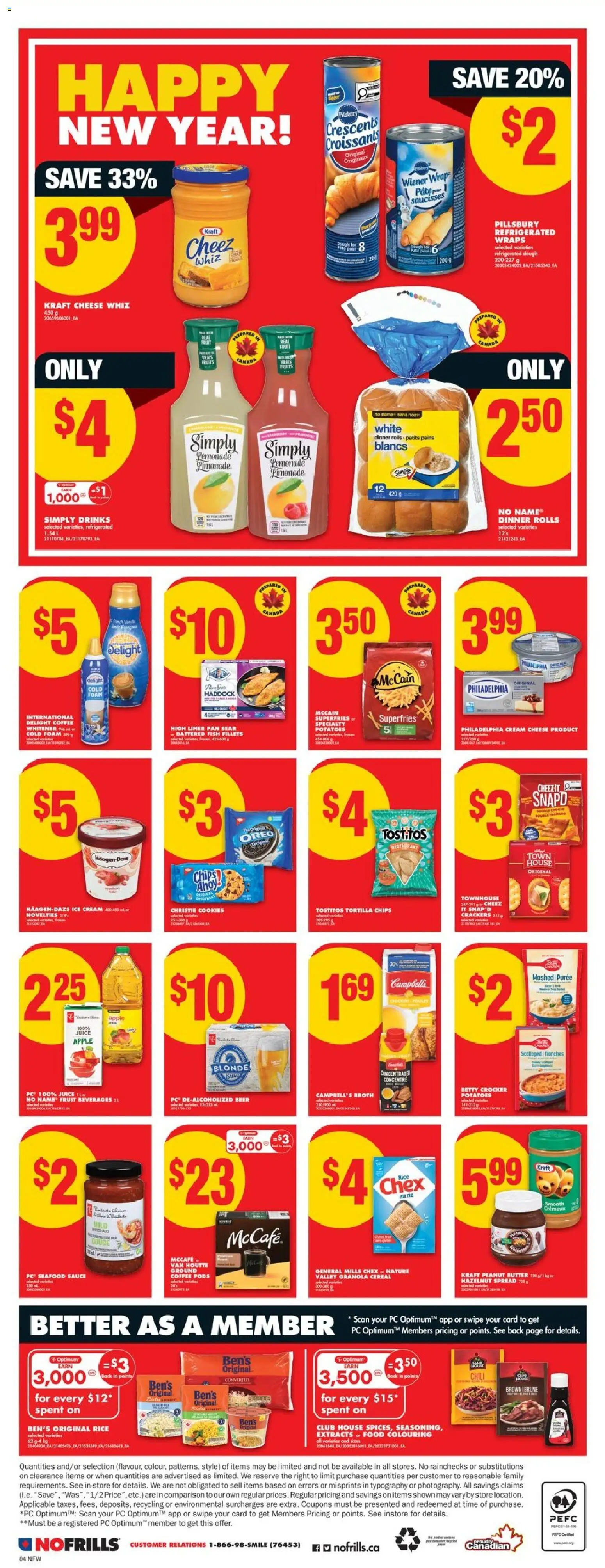 No Frills flyer valid from 25.12.2025 | Page: 4 | Products: Rice, Ice cream, Beer, Chicken