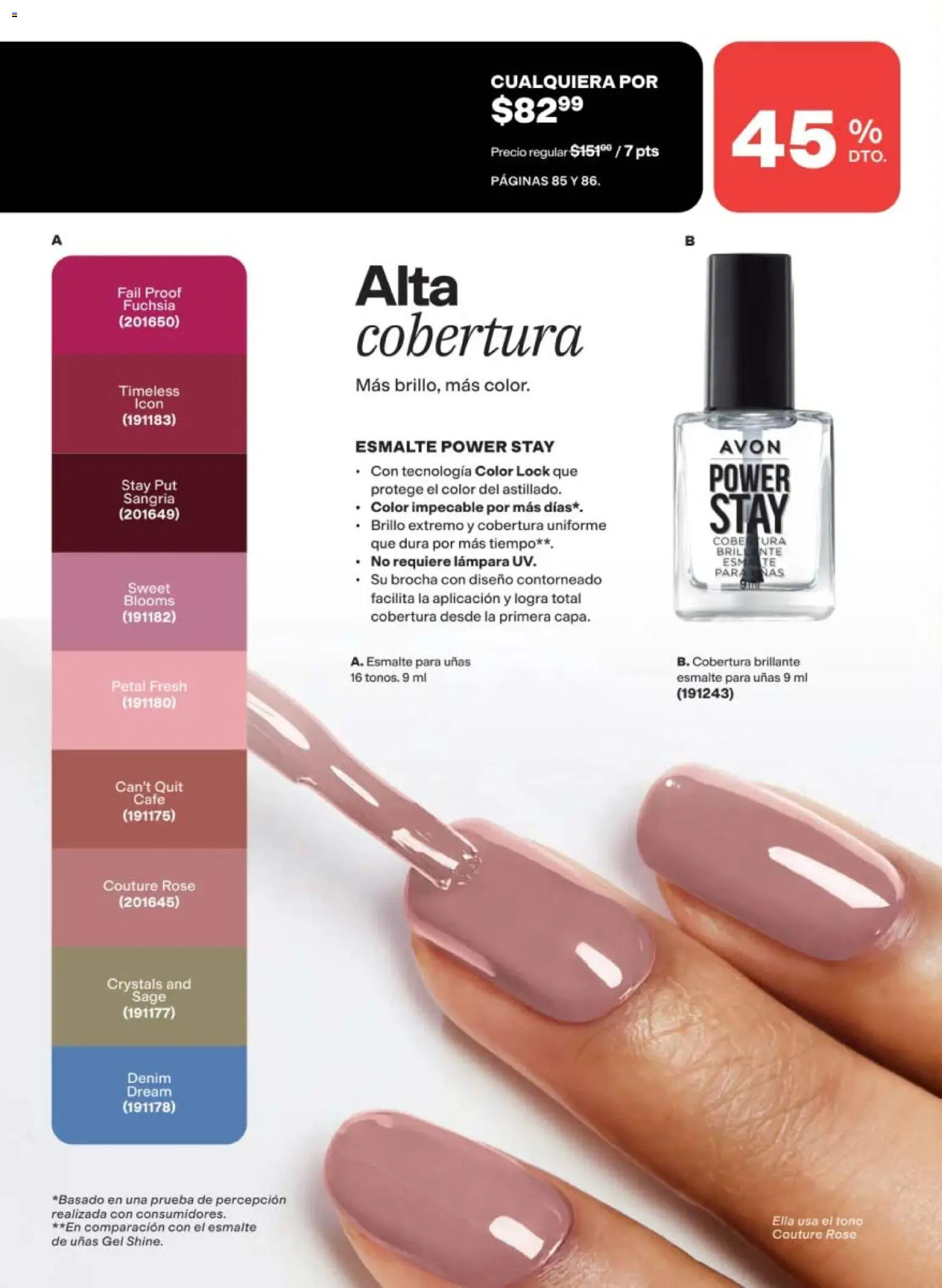 Nuevas ofertas de AVON válidas en toda la República Mexicana desde el 08.05.2026. ¡Encuentra las mejores ofertas en AVON campaña 8 2026! | Página: 86 | Productos: Café, Top, Lámpara, Esmalte de uñas