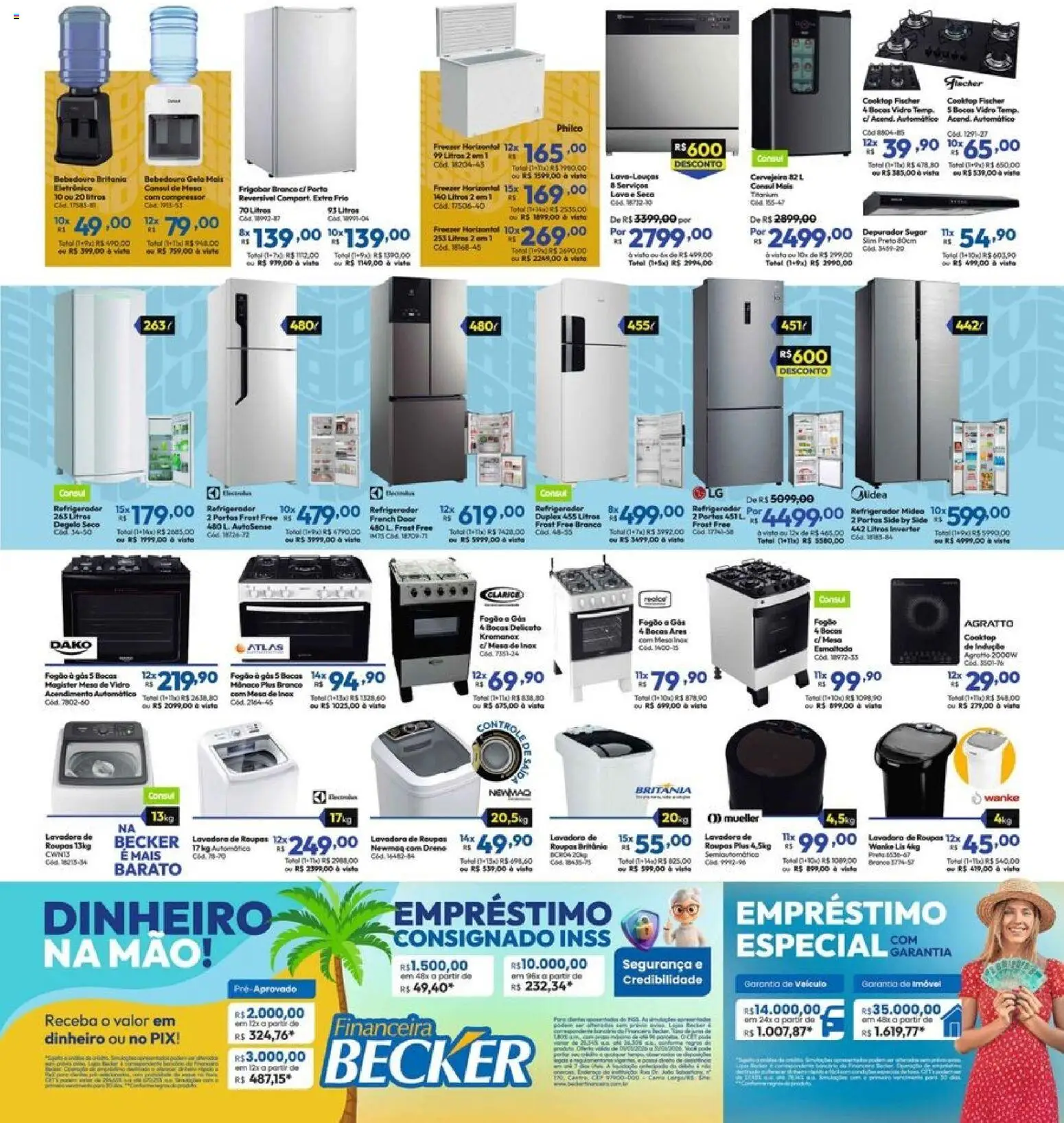 Lojas Becker Folheto - válido de 01.01.2026 | Página: 5 | Produtos: Fogão, Freezer, Bebedouro, Cooktop