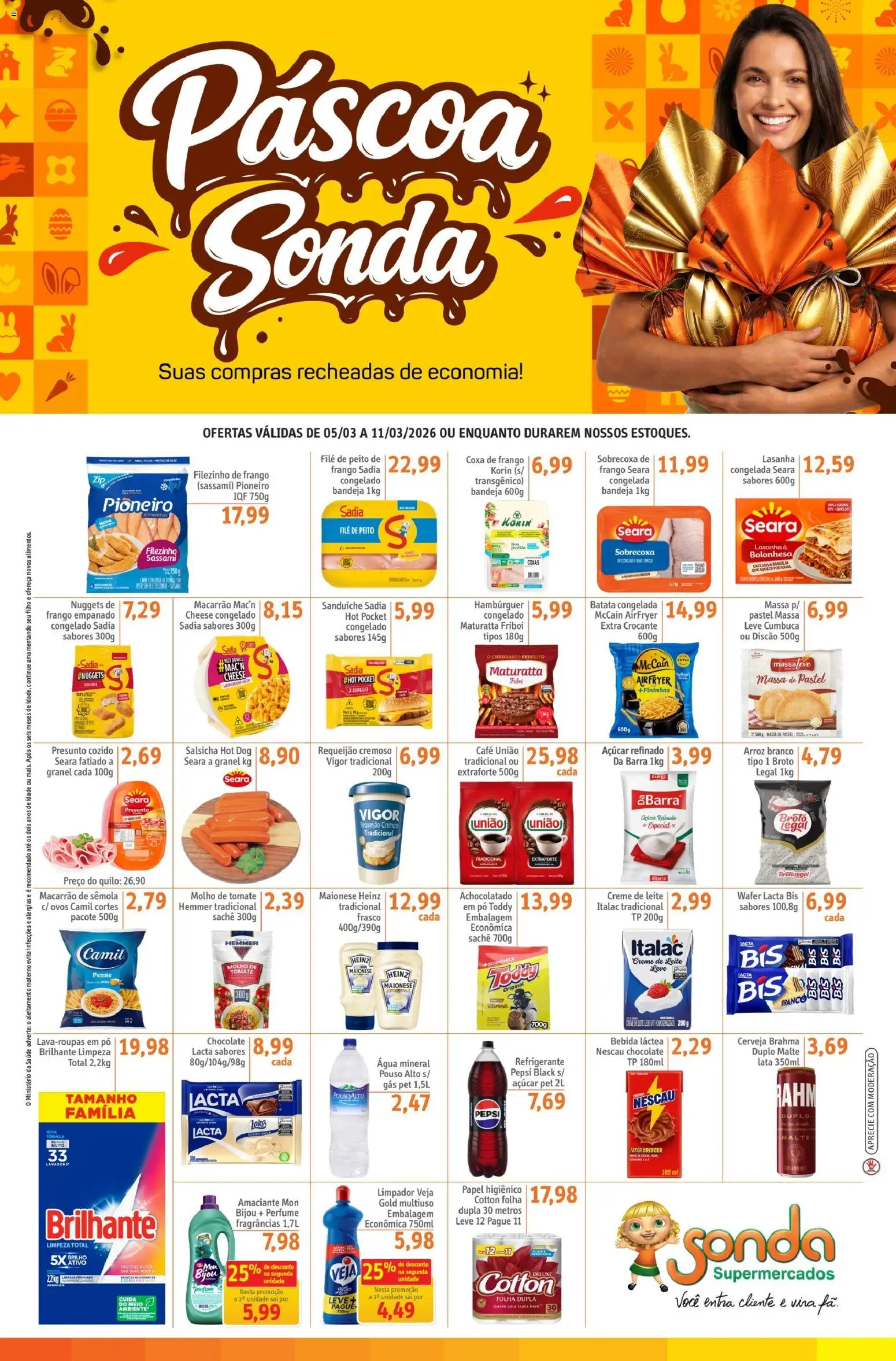 Sonda Folheto - válido de 05.03.2026 | Página: 1 | Produtos: Molho de tomate, Ovos, Presunto, Bandeja