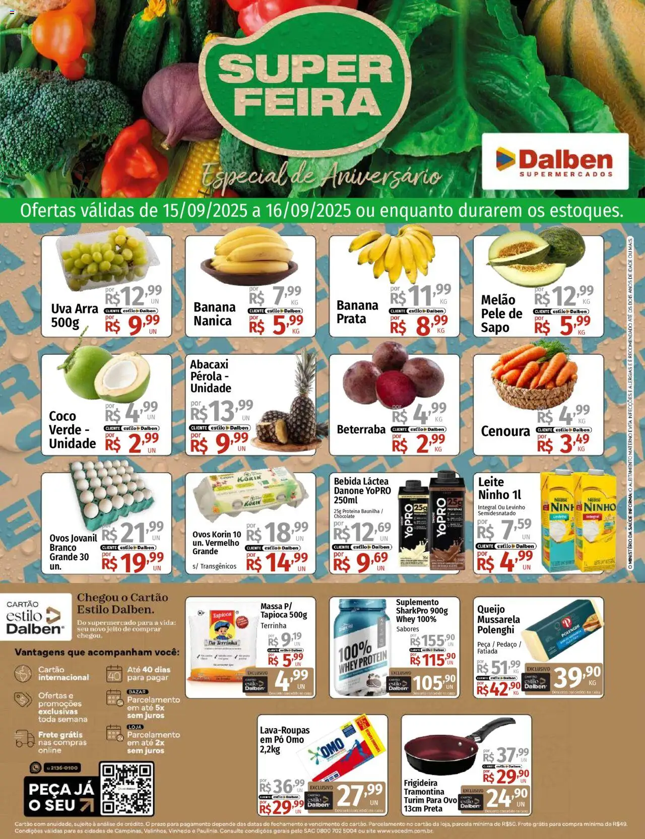 Supermercado Dalben Folheto - válido de 15.09.2025 | Página: 1 | Produtos: Chocolate, Abacaxi, Massa, Whey protein