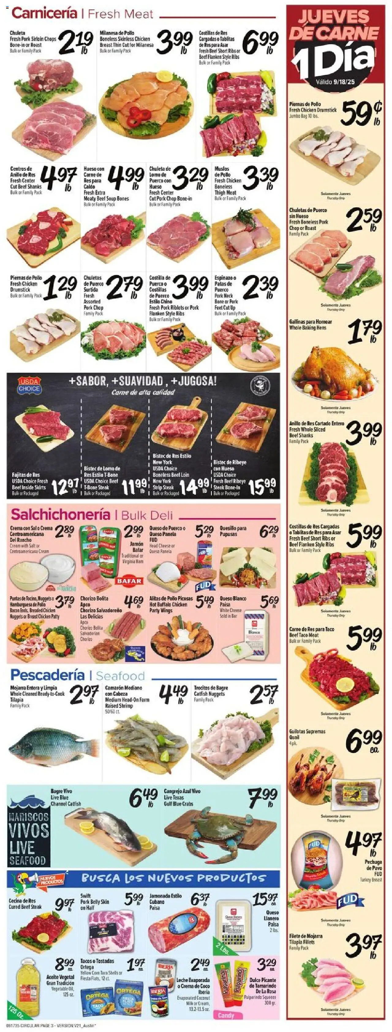 Fiesta Mart Weekly Ad - valid from 17.09.2025 | Page: 3 | Products: Ham, Beef, Skirts, Bag