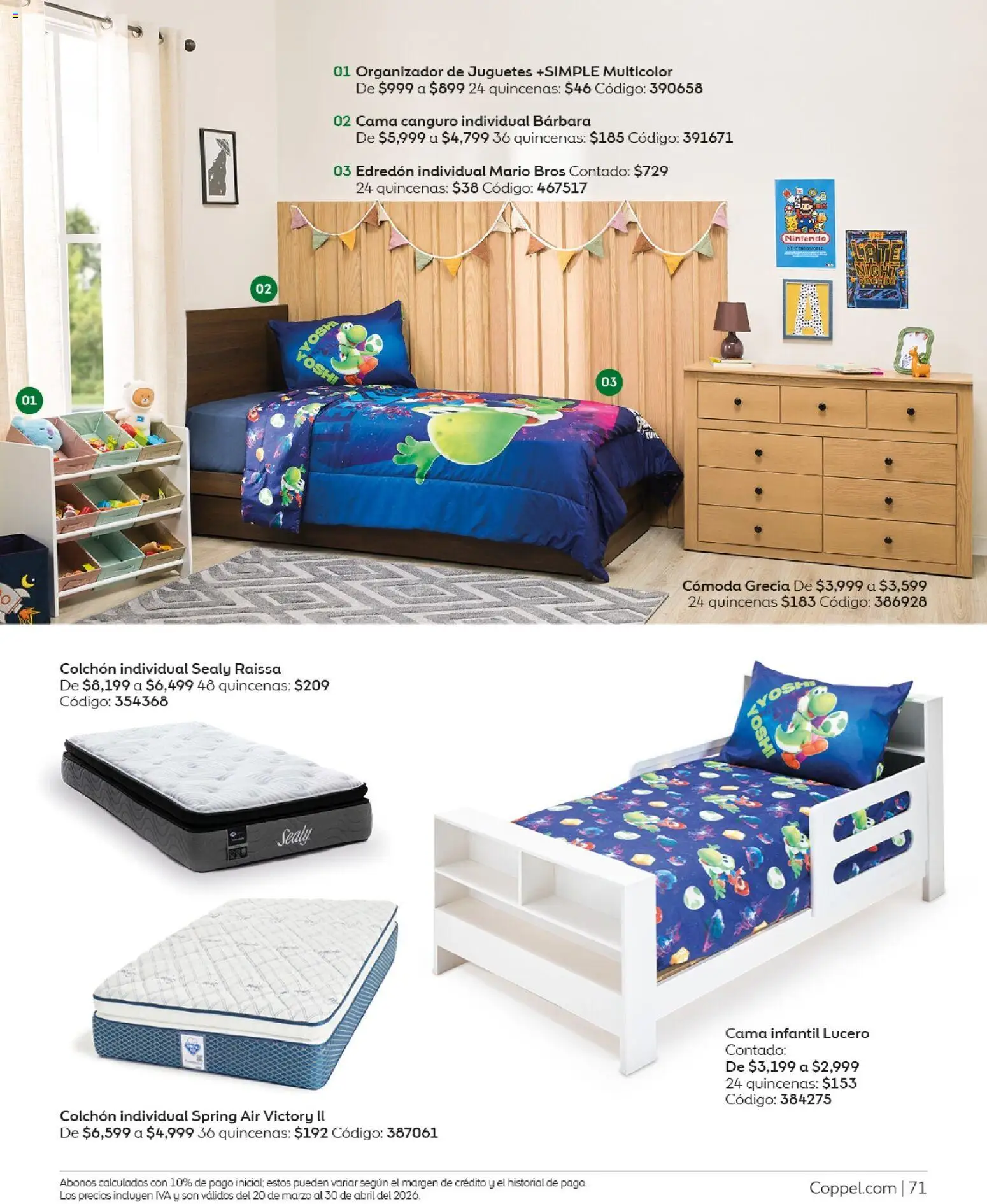 Nuevas ofertas de Coppel válidas en toda la República Mexicana desde el 01.03.2026. ¡Encuentra las mejores ofertas en Coppel catálogo Vacaciones Semana Santa! | Página: 71 | Productos: Organizador, Cama, Colchón