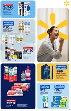 Vista previa de Walmart folleto Precios bajos todos los días, nuevo folleto de la tienda, válido en México a partir del 20.11.2025 | Página: 14 | Productos: Cepillo de dientes, Cepillo, Cepillo de dientes eléctrico, Barra