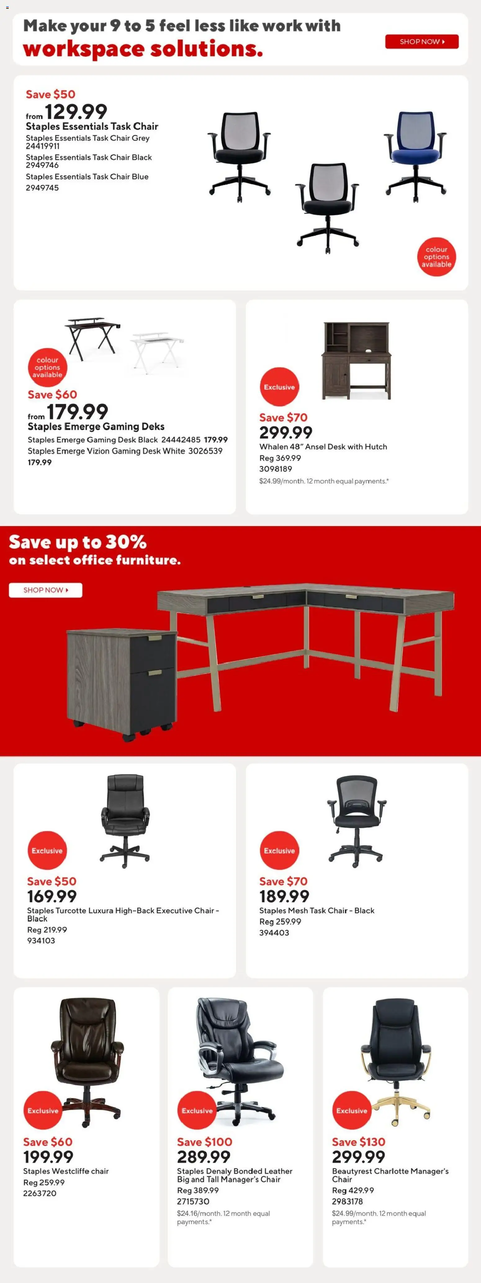 Staples flyer valid from 30.01.2026 | Page: 13 | Products: Chair