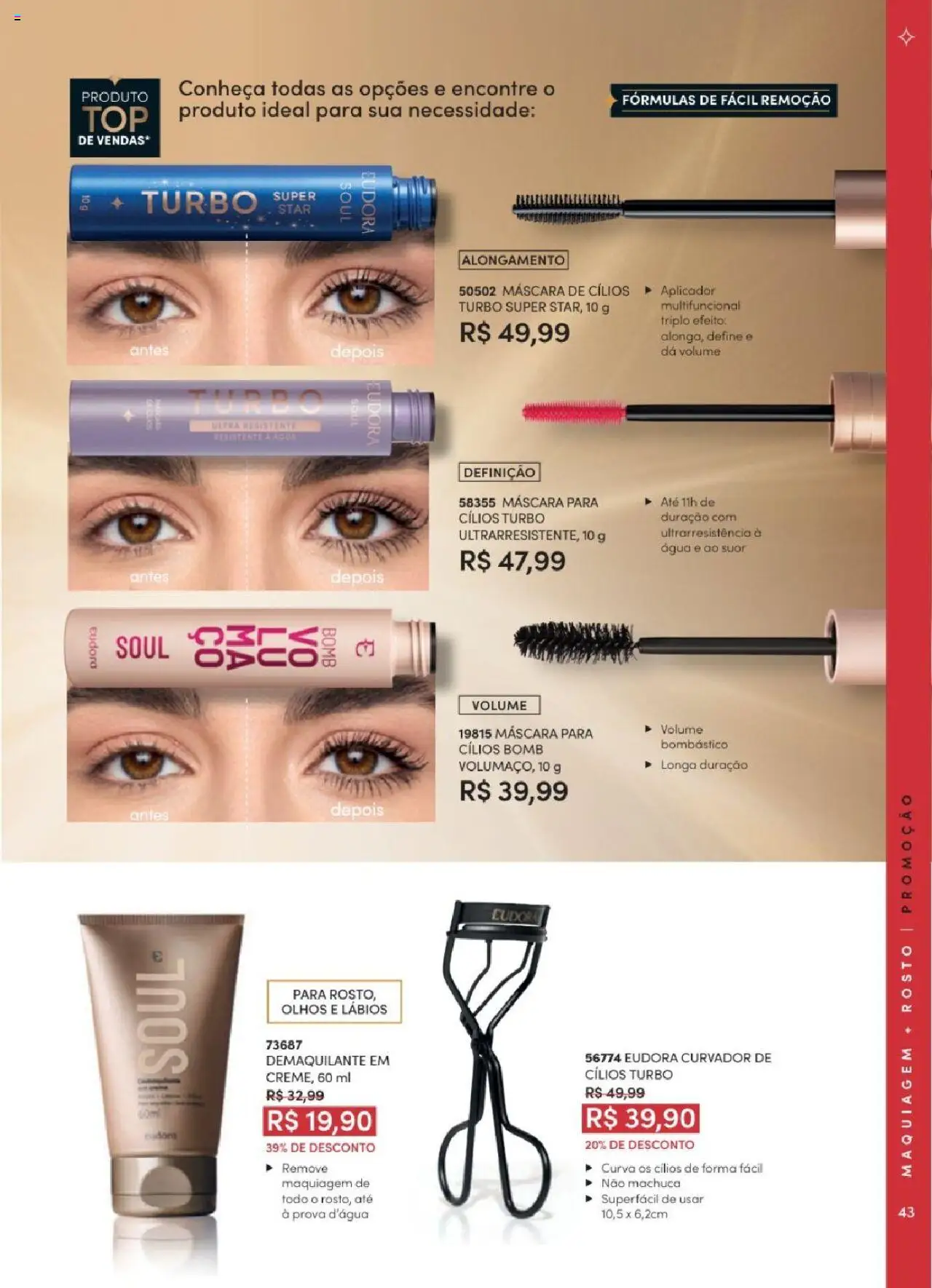 Eudora Folheto - válido de 06.06.2025 | Página: 43 | Produtos: Maquiagem, Multifuncional, Demaquilante