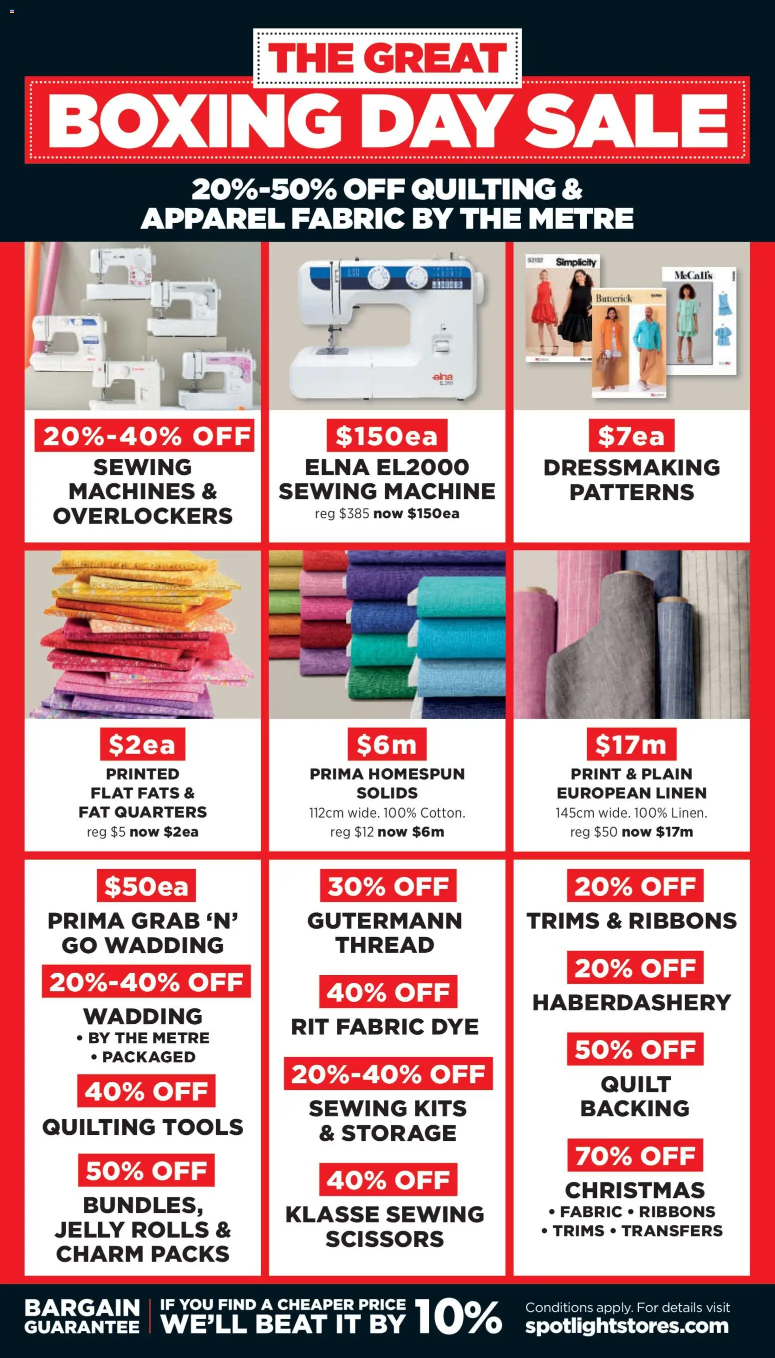 Spotlight catalogue - valid from 25.12.2025 | Page: 5 | Products: Linen, Kits, Scissors, Sewing machine