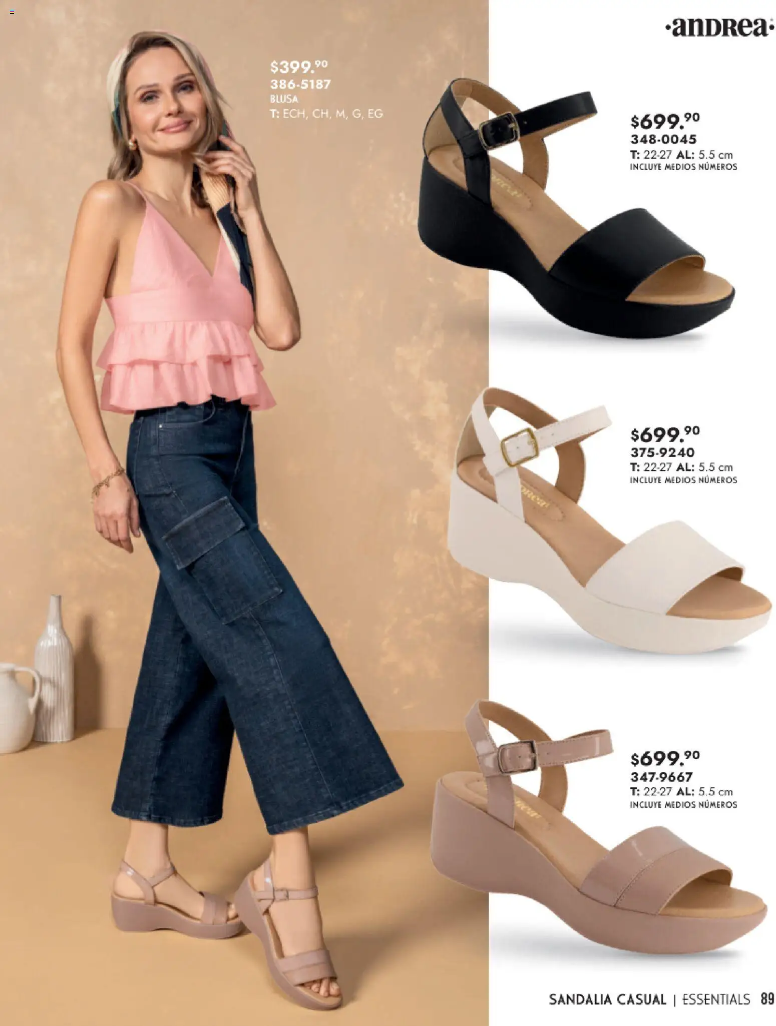 Nuevas ofertas de Andrea válidas en toda la República Mexicana desde el 25.01.2026. ¡Encuentra las mejores ofertas en Andrea catálogo Calzado Dama! | Página: 89 | Productos: Blusa