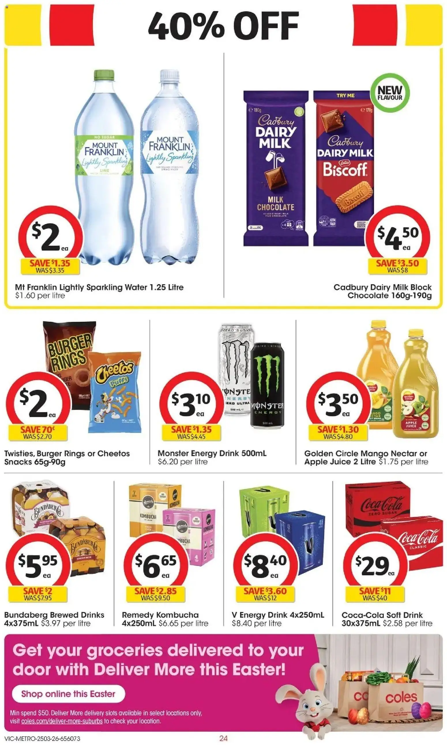 Coles catalogue - valid from 25.03.2026 | Page: 24 | Products: Milk, Juice, Water, Lime