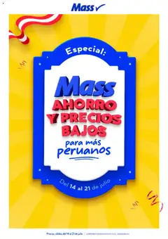 Vista previa de folleto Catálogo Mass - Especial Fiestas Patrias  de la Mass válido desde 14.07.2025