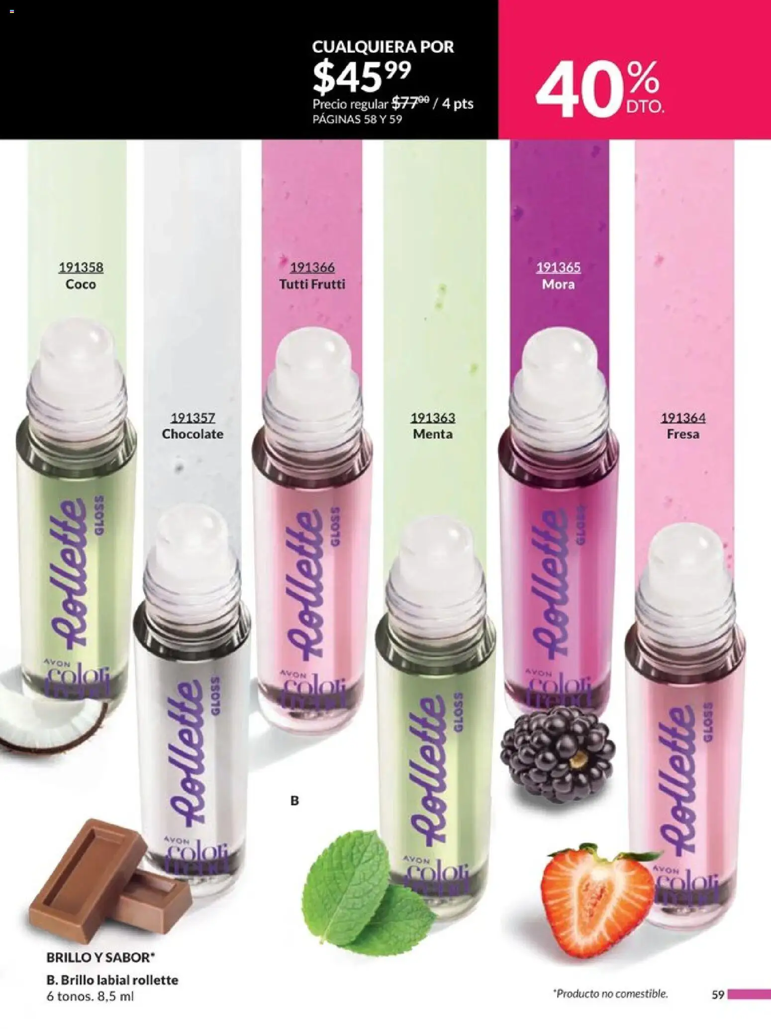 Nuevas ofertas de AVON válidas en toda la República Mexicana desde el 20.12.2025. ¡Encuentra las mejores ofertas en AVON campaña 1 2026! | Página: 64 | Productos: Fresa, Brillo, Chocolate