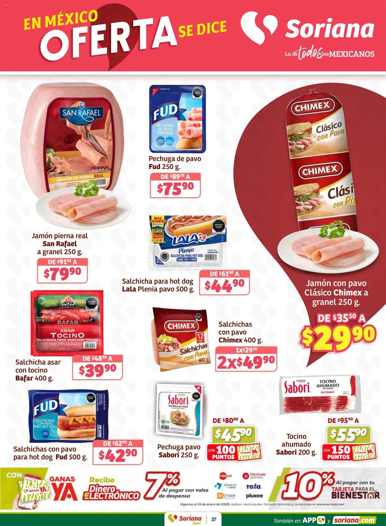 Nuevas ofertas de Soriana válidas en toda la República Mexicana desde el 30.01.2026. ¡Encuentra las mejores ofertas en Soriana - Preciazazaso Súper: Ags, Col, Gto, Jal, Mich! | Página: 27 | Productos: Tocino, Salchicha, Jamón, Despensa