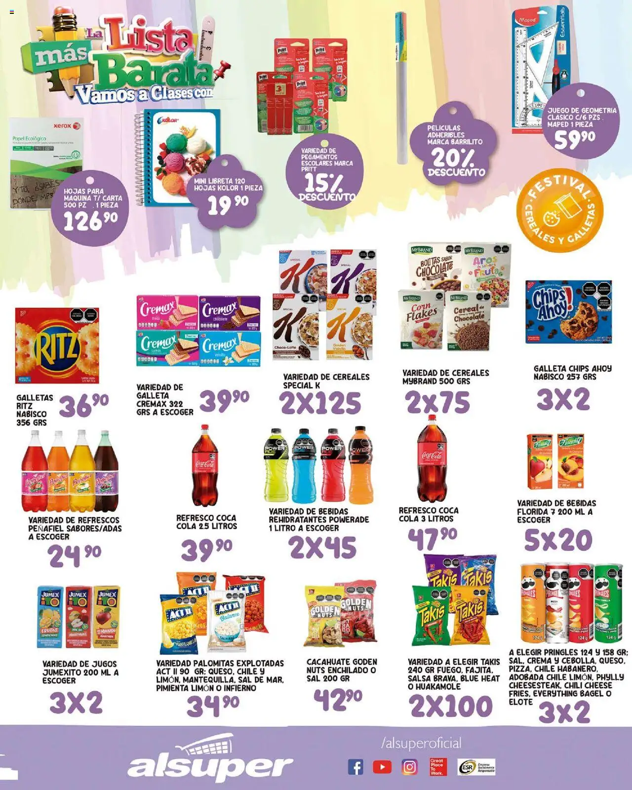 Nuevas ofertas de Alsuper válidas en toda la República Mexicana desde el 19.08.2025. ¡Encuentra las mejores ofertas en Alsuper - Folleto - Zacatecas! | Página: 3 | Productos: Refresco, Cacahuate, Crema, Notebook