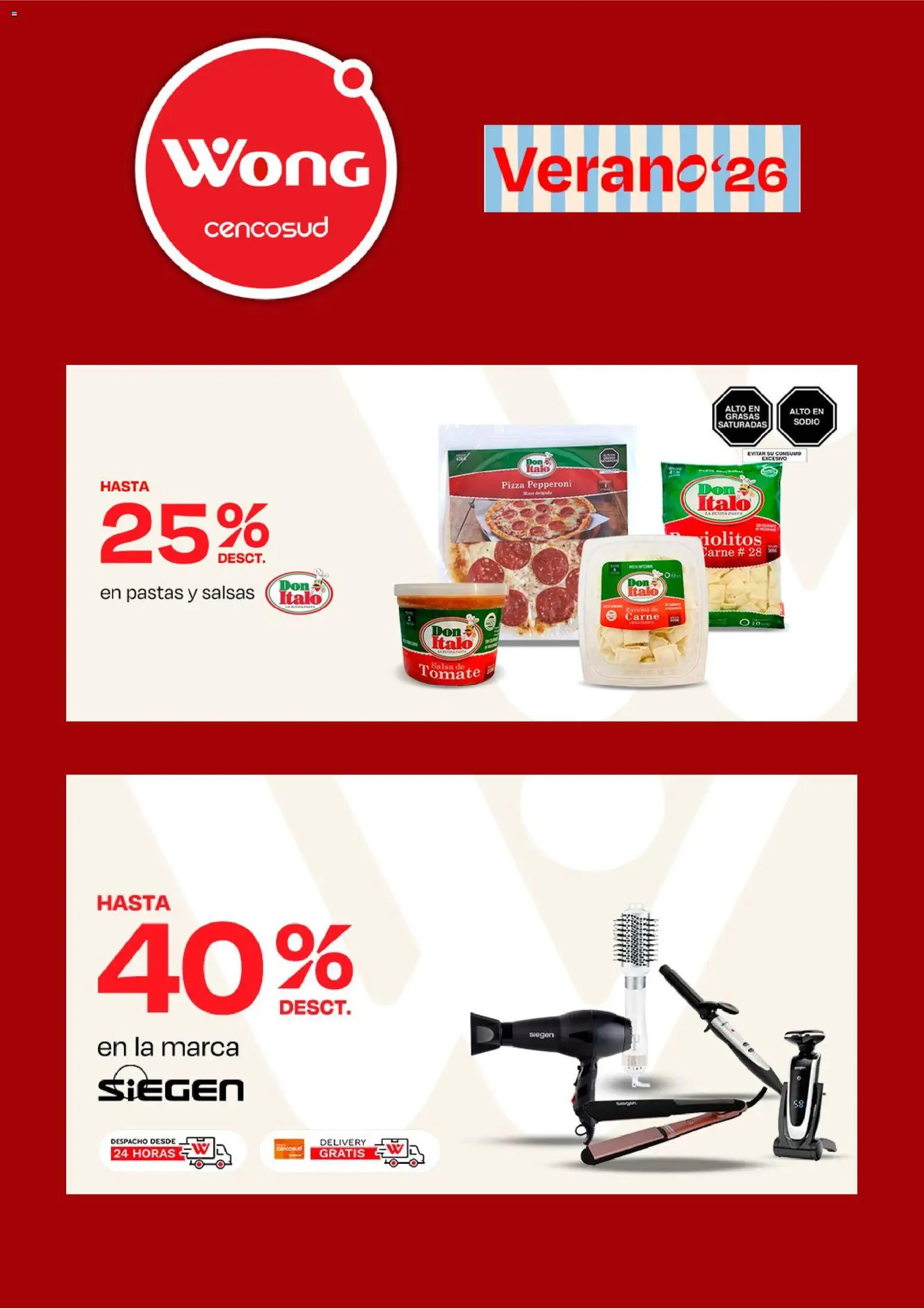 Catálogo Wong válido desde 06.04.2026 | Página: 6 | Productos: Pizza, Salsa de tomate