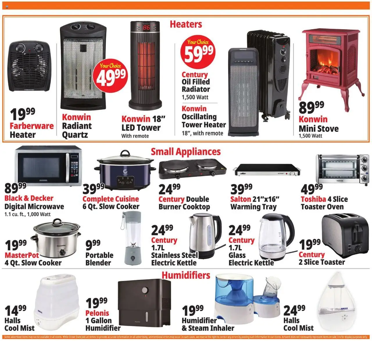 Ocean State Job Lot Weekly Ad - valid from 09.10.2025 | Page: 12 | Products: Toaster, Oil, Microwave, Kettle