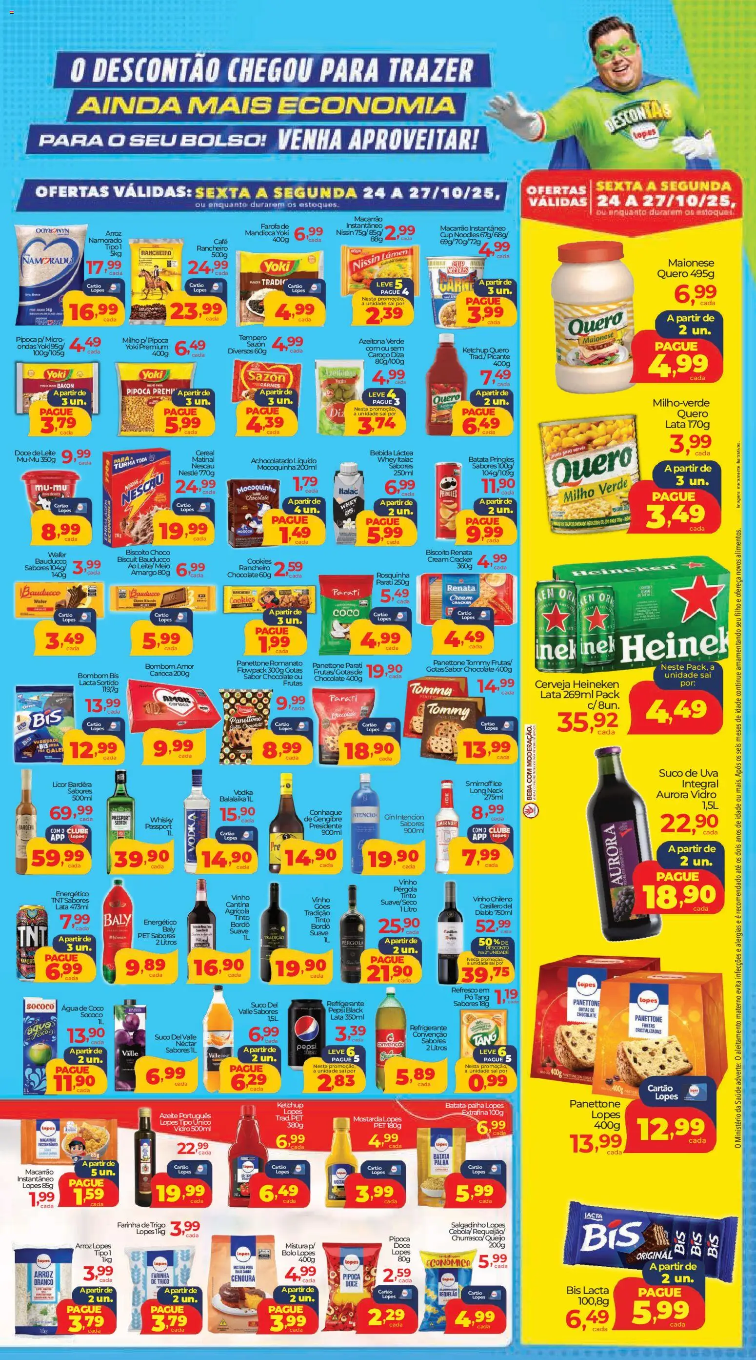 Lopes Supermercados Folheto - válido de 24.10.2025 | Página: 3 | Produtos: Conhaque, Panettone, Vinho, Cookies