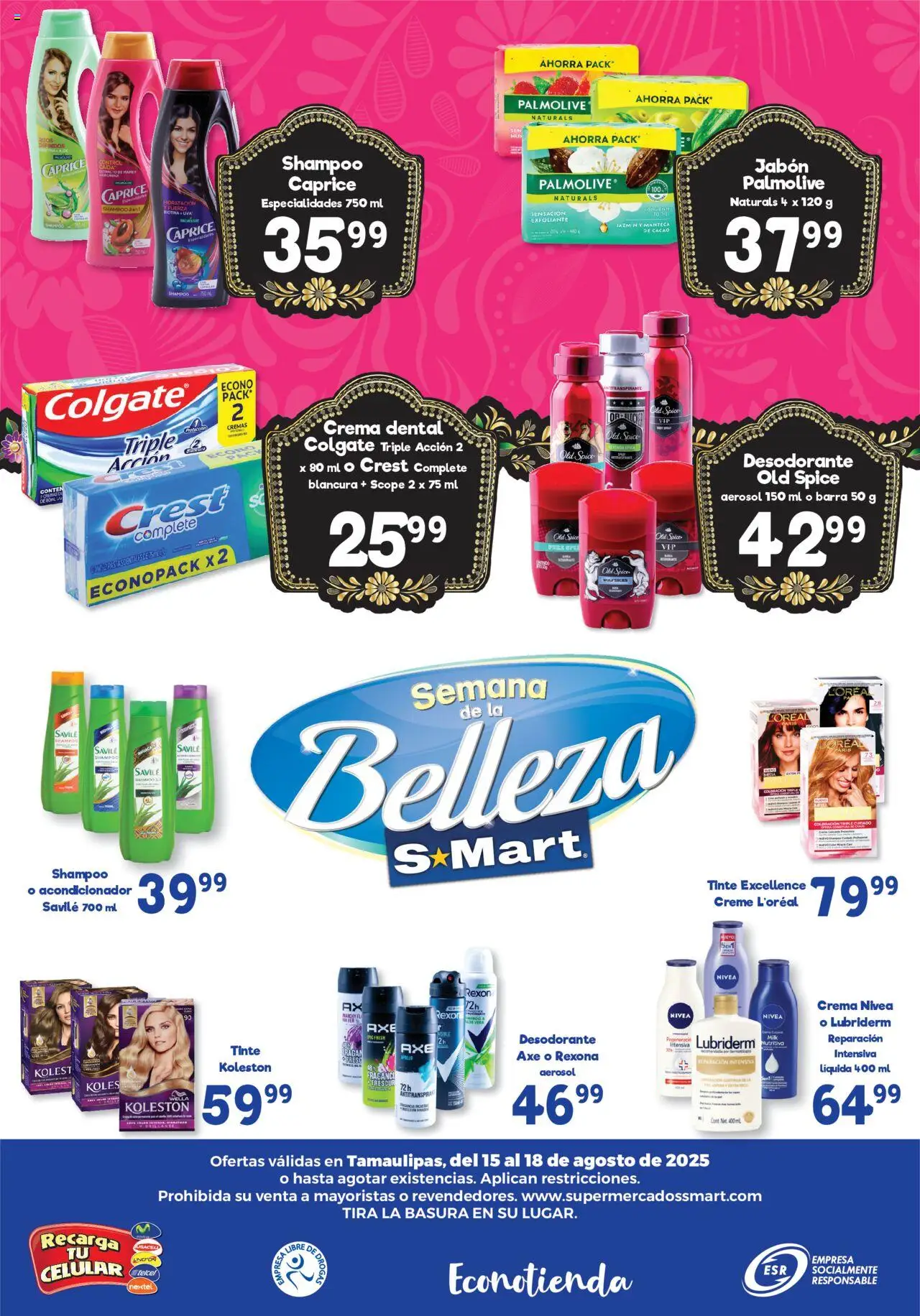 Nuevas ofertas de S-Mart válidas en toda la República Mexicana desde el 15.08.2025. ¡Encuentra las mejores ofertas en S-Mart - Folleto - Nuevo Laredo! | Página: 6 | Productos: Desodorante, Crema, Acondicionador, Jabón