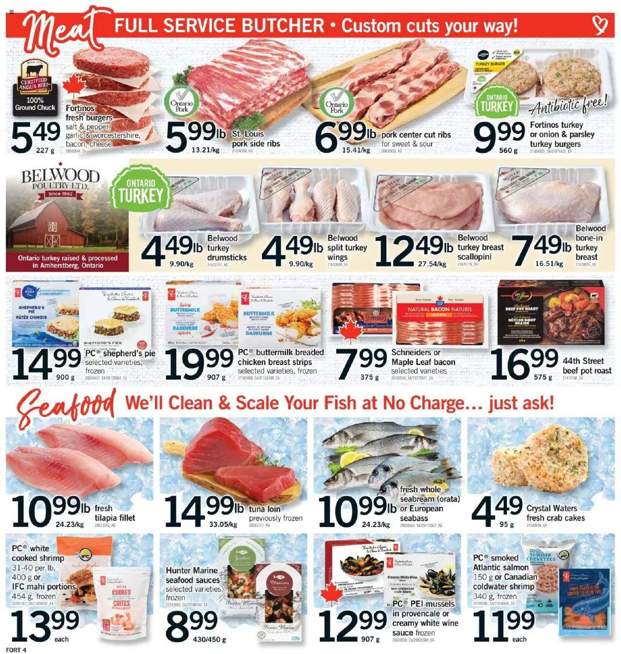 Fortinos flyer valid from 11.09.2025 | Page: 5 | Products: Beef, Turkey, Chicken, Pork