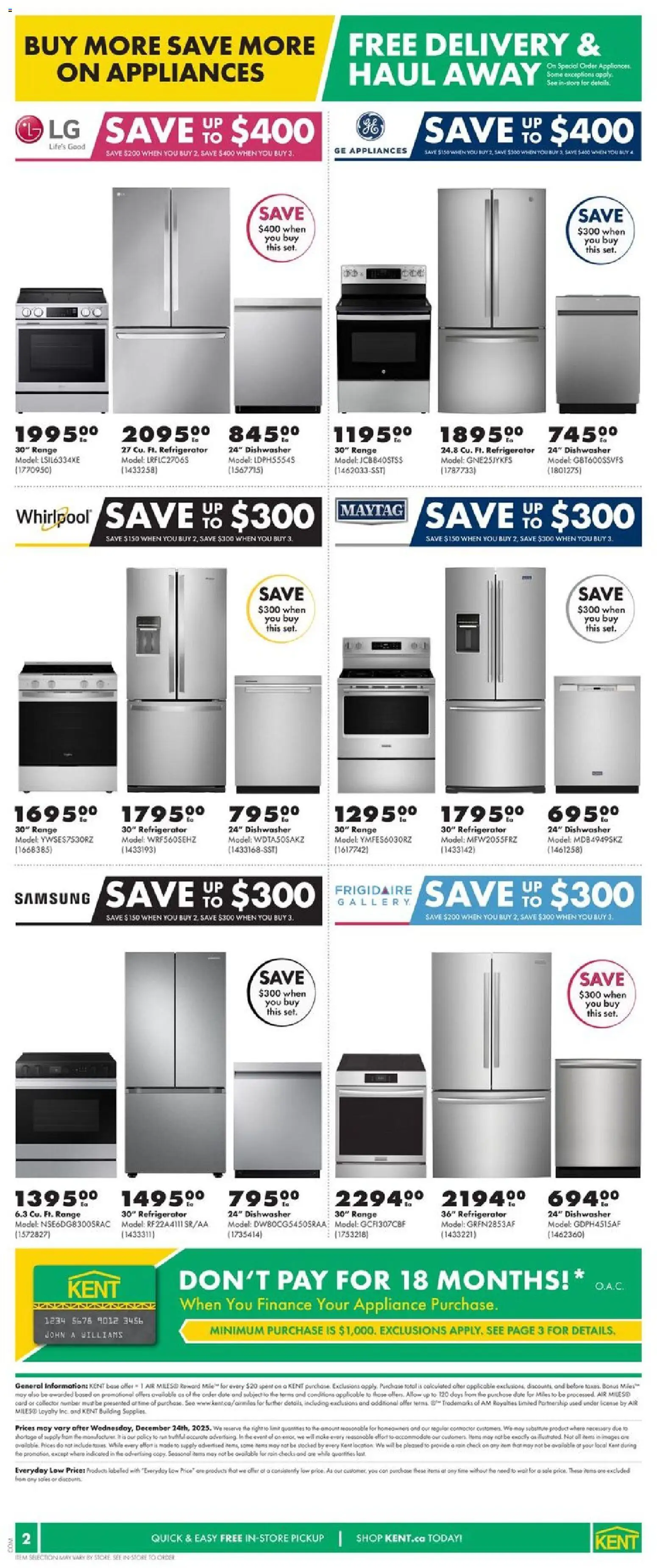 Kent flyer valid from 18.12.2025 | Page: 2 | Products: Refrigerator, Dishwasher