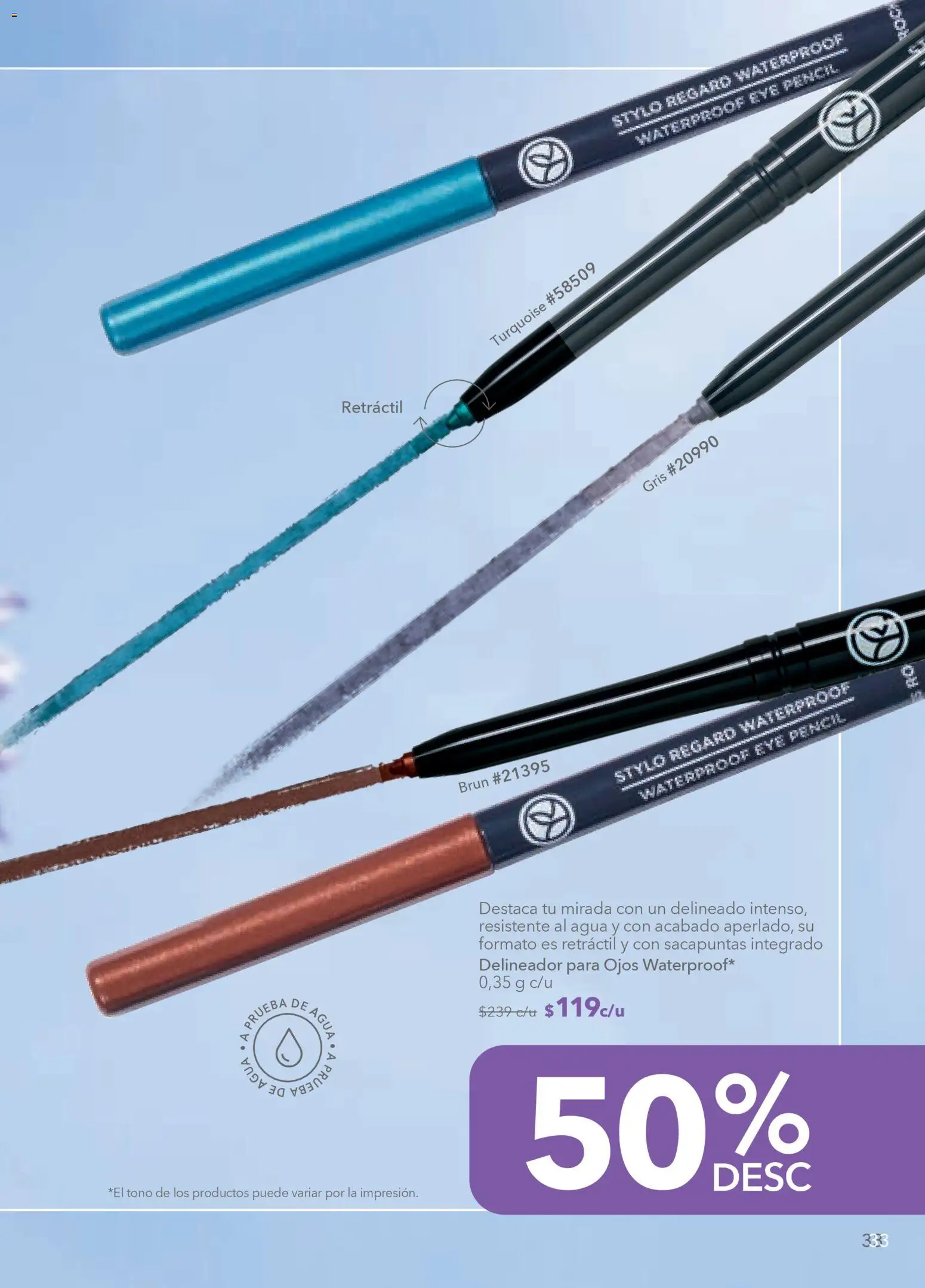 Nuevas ofertas de Yves Rocher válidas en toda la República Mexicana desde el 24.03.2026. ¡Encuentra las mejores ofertas en Yves Rocher campaña 5 2026! | Página: 33 | Productos: Sacapuntas, Agua, Delineador