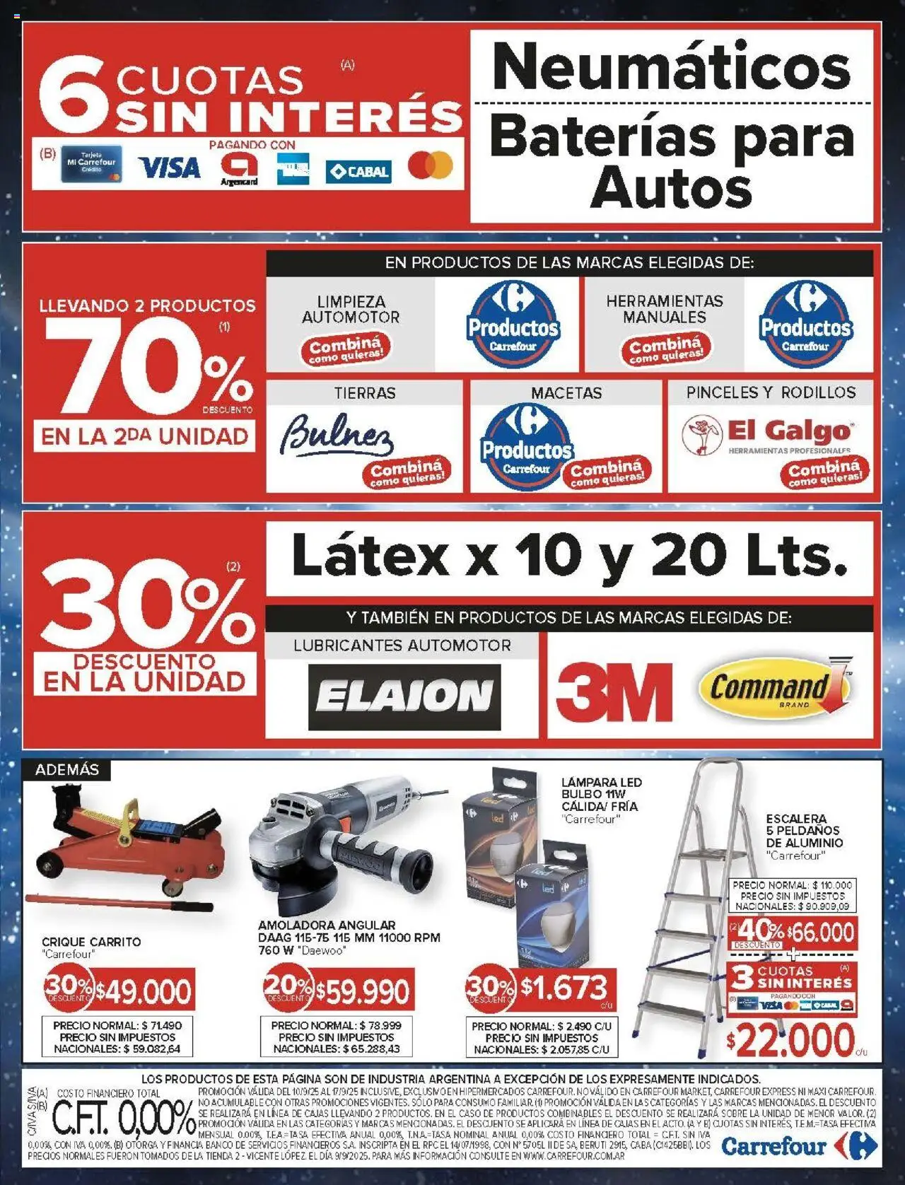 Carrefour ofertas │ válido desde el 10.09.2025 | Página: 19 | Productos: Caso, Escalera, Amoladora, Lámpara