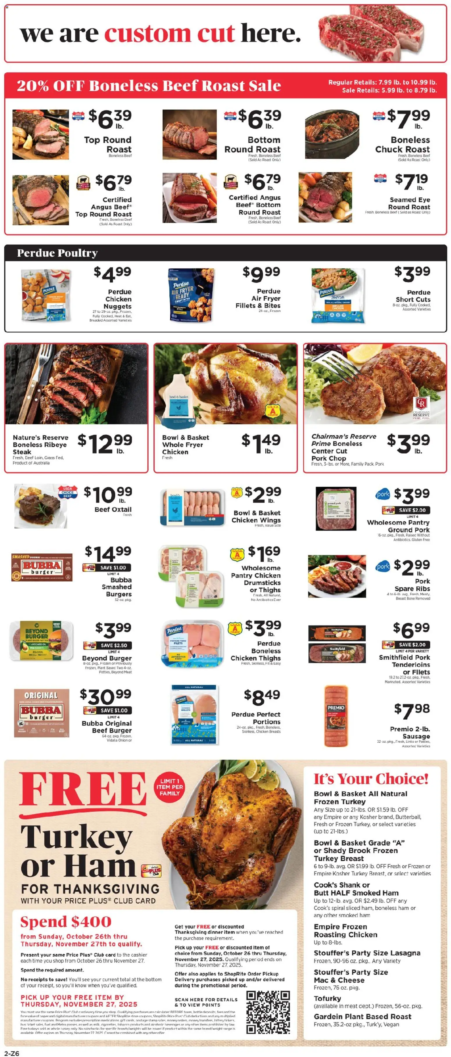 ShopRite Weekly Ad 2 - valid from 26.10.2025 | Page: 3 | Products: Fryer, Basket, Cheese, Pork