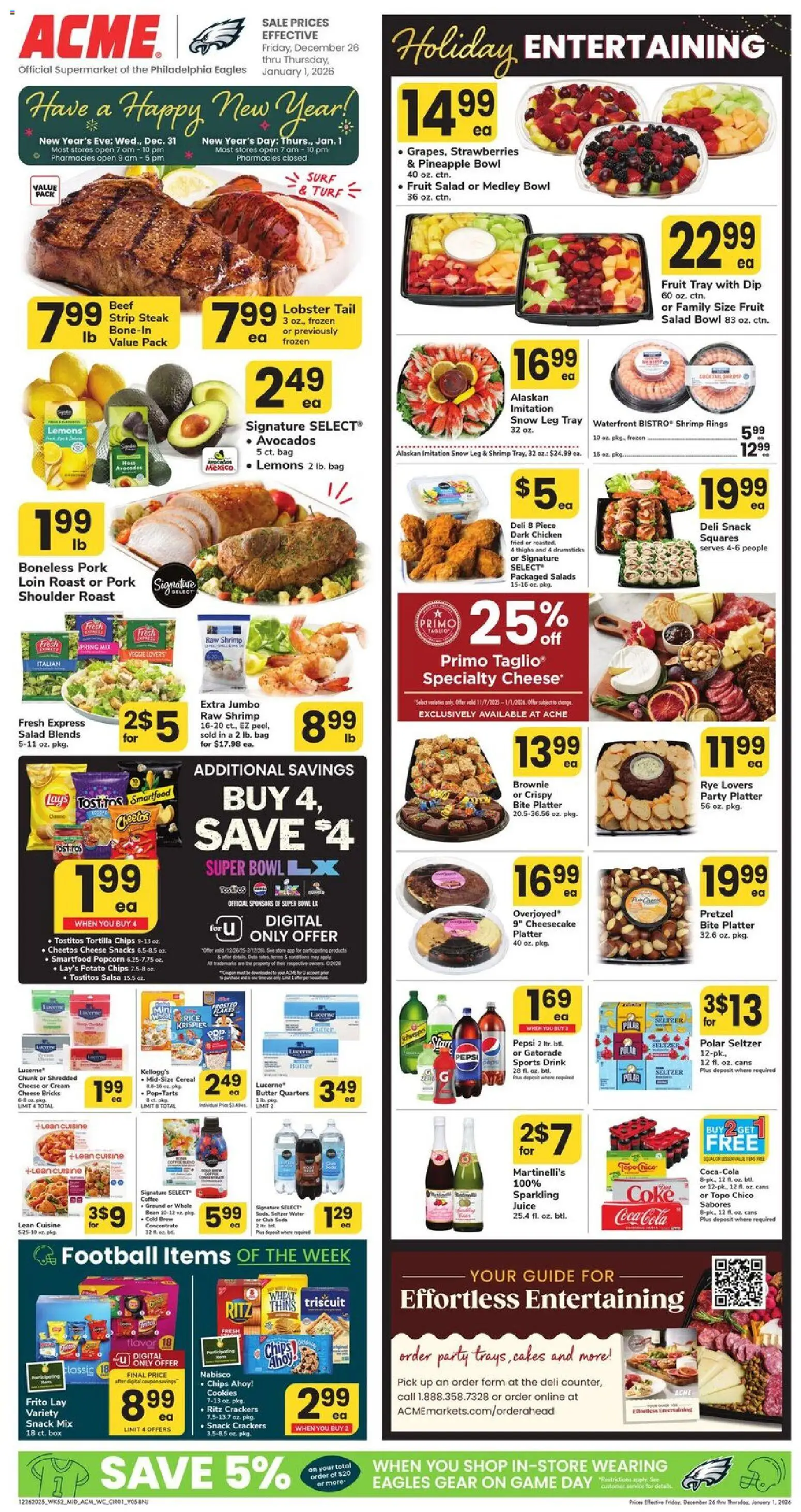 Acme Weekly Ad - NJ - valid from 26.12.2025 | Page: 1 | Products: Juice, Pork, Cream, Water