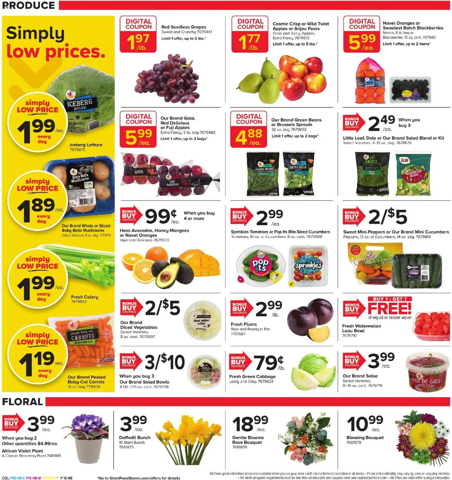 Giant Weekly Ad - valid from 27.03.2026 | Page: 9 | Products: Brussels Sprouts, Oranges, Salad, Cabbage