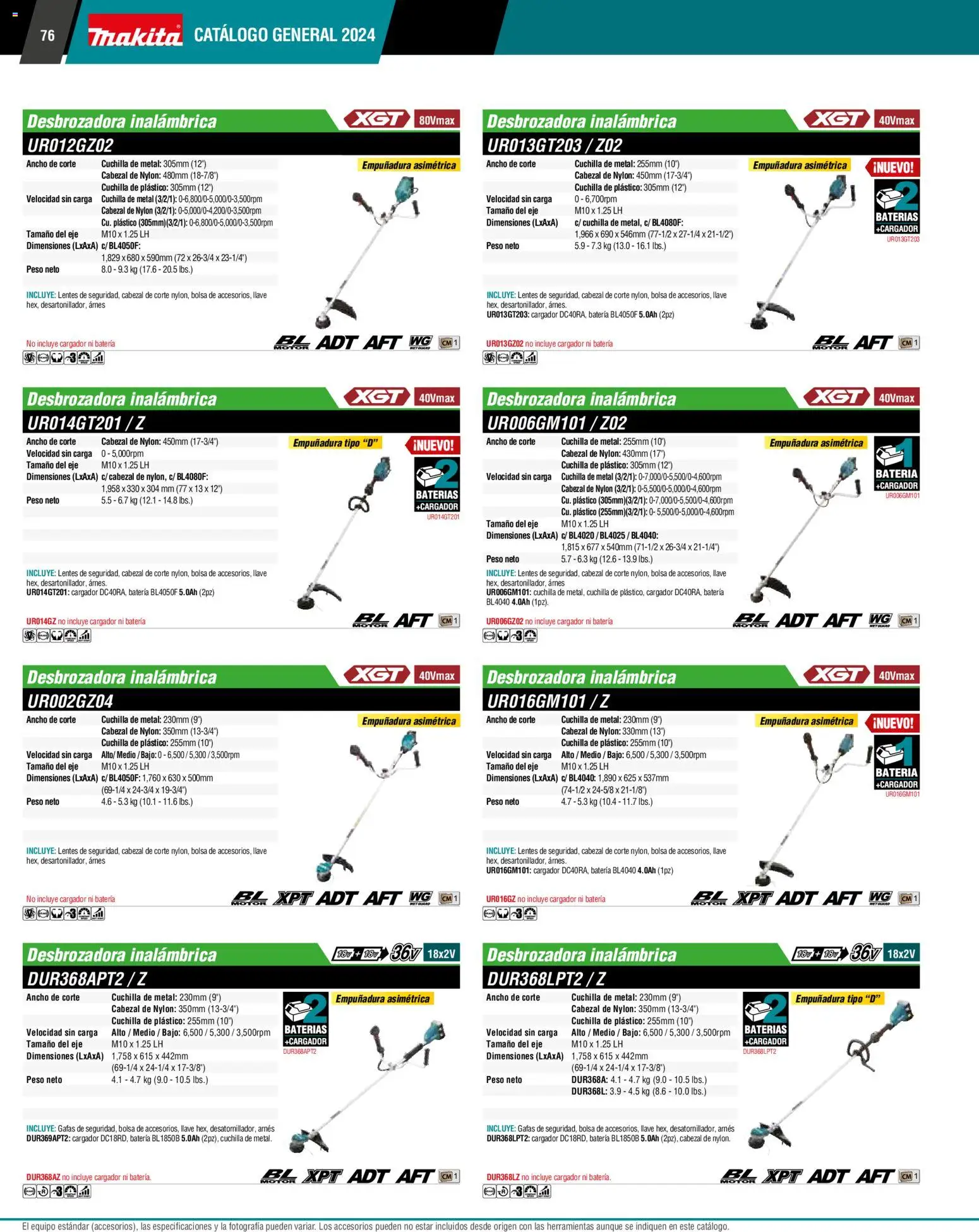 Nuevas ofertas de Makita válidas en toda la República Mexicana desde el 01.01.2024. ¡Encuentra las mejores ofertas en Makita catálogo General! | Página: 76 | Productos: Lentes, Bolsa, Cargador, Llave