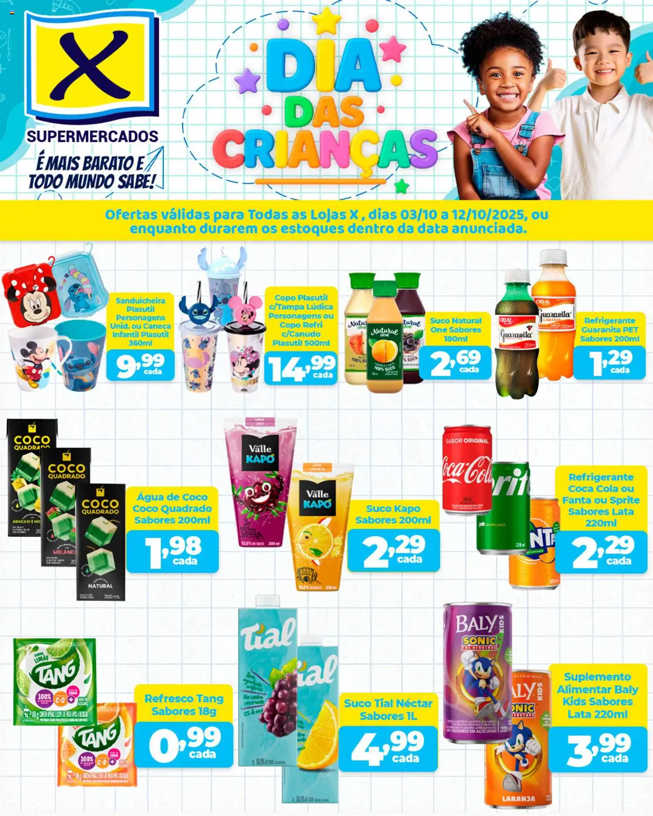 X Supermercados Folheto - válido de 03.10.2025 | Página: 3 | Produtos: Sanduicheira, Fanta, Suco, Refrigerante