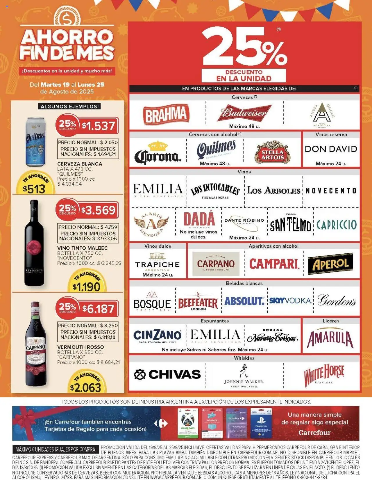 Carrefour ofertas - CABA │ válido desde el 19.08.2025 | Página: 10 | Productos: Teléfono, Botella, Vino, Té